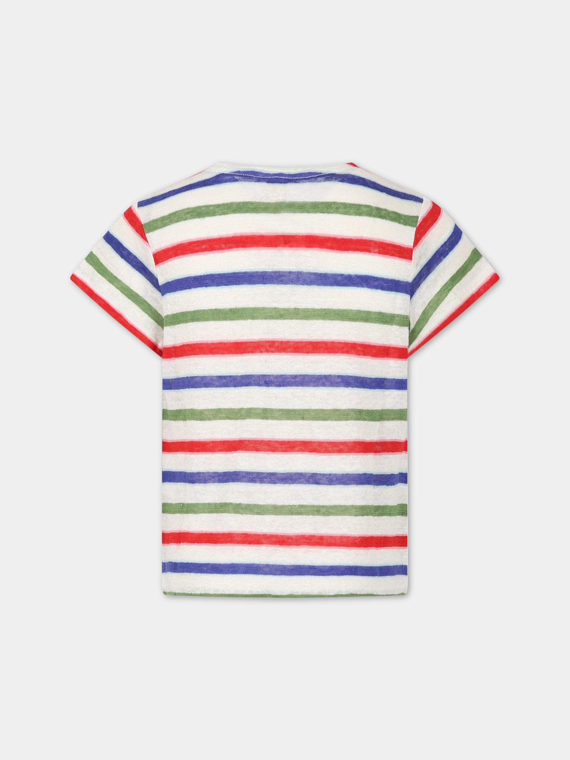 T-shirt multicolor per bambina a righe,Bellerose,MIO31 T1302S STC