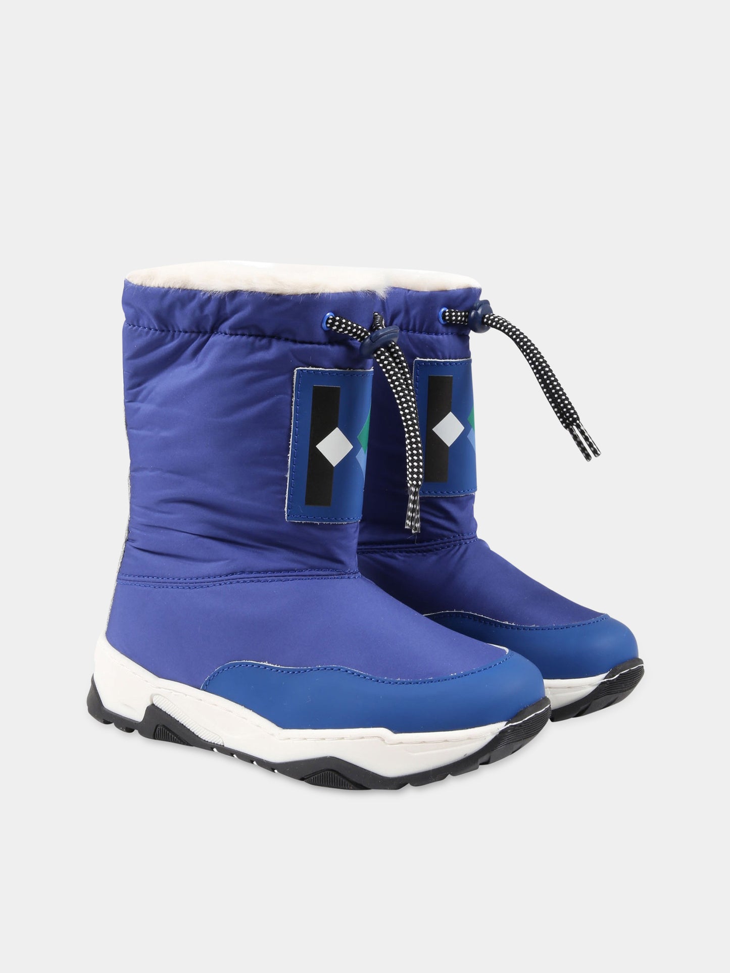 Stivali blu per bambino con logo,Kenzo Kids,K29039 829