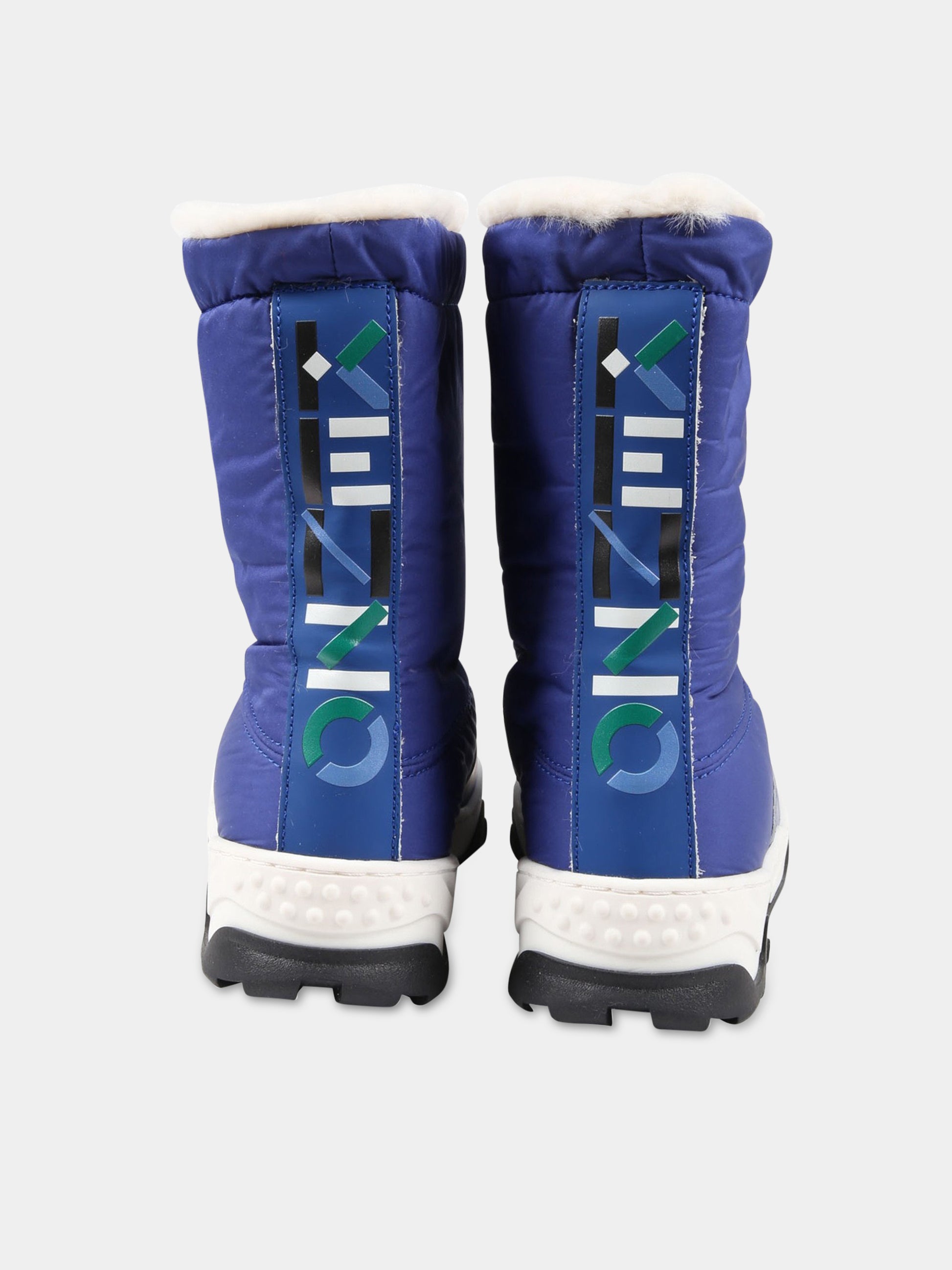 Stivali blu per bambino con logo,Kenzo Kids,K29039 829
