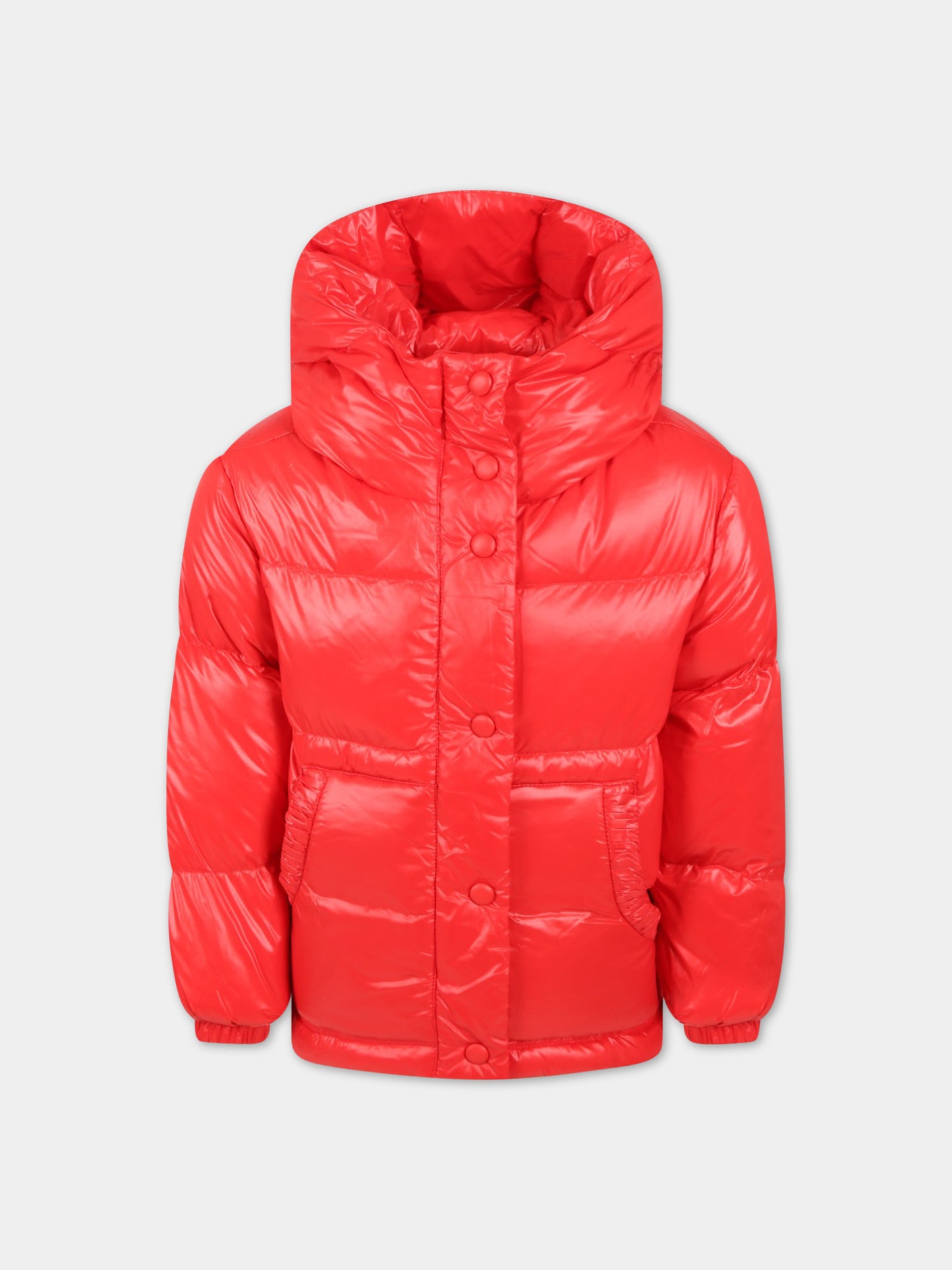 Piumino rosso per bambina con logo,Add,ADFGB009 YA283 3001