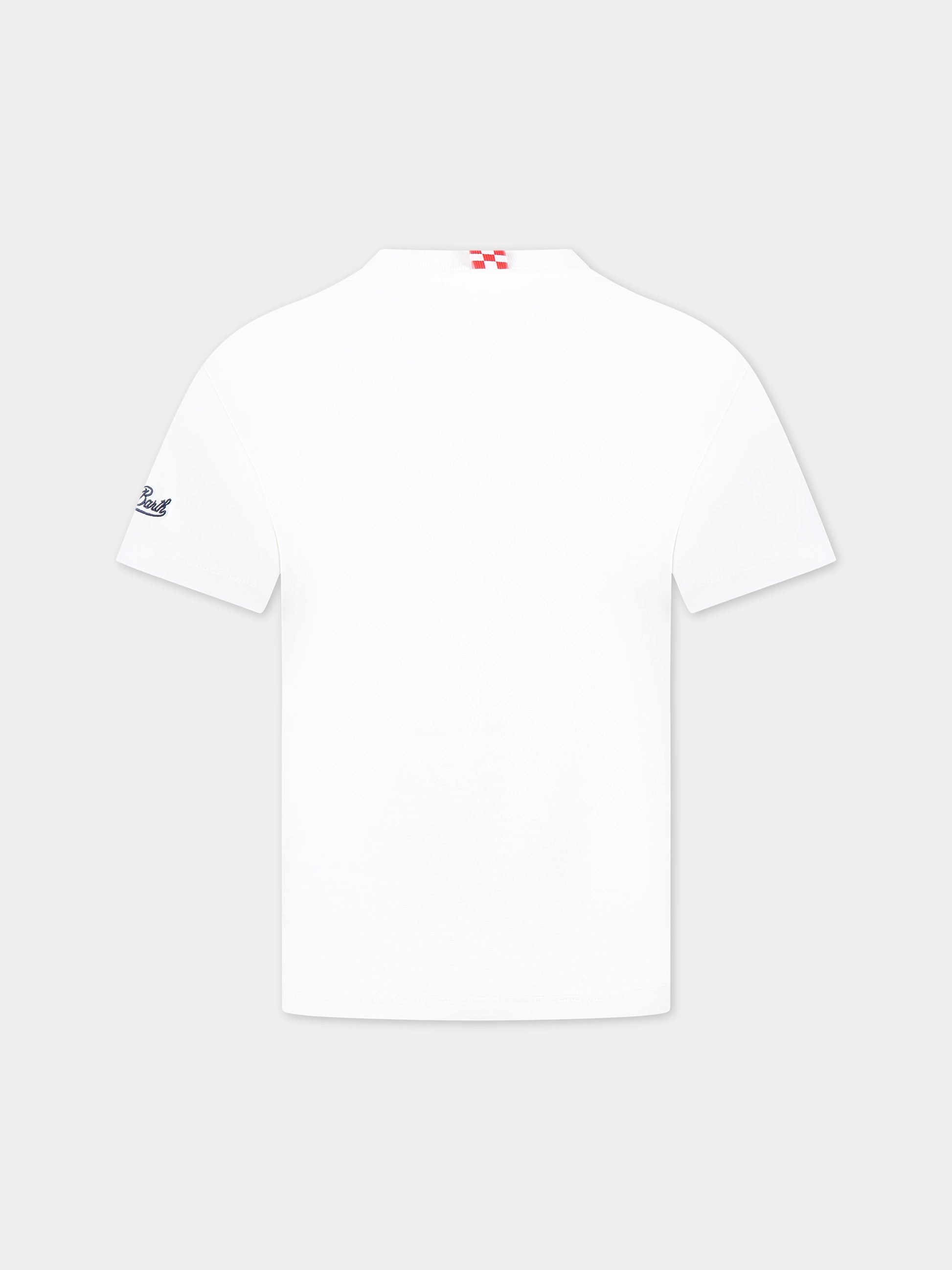 T-shirt bianca per bambino con stampa Ducky, Big Babol e logo,Mc2 Saint Barth,TSHIRT BOY DUCKY BIG BABOL 01N