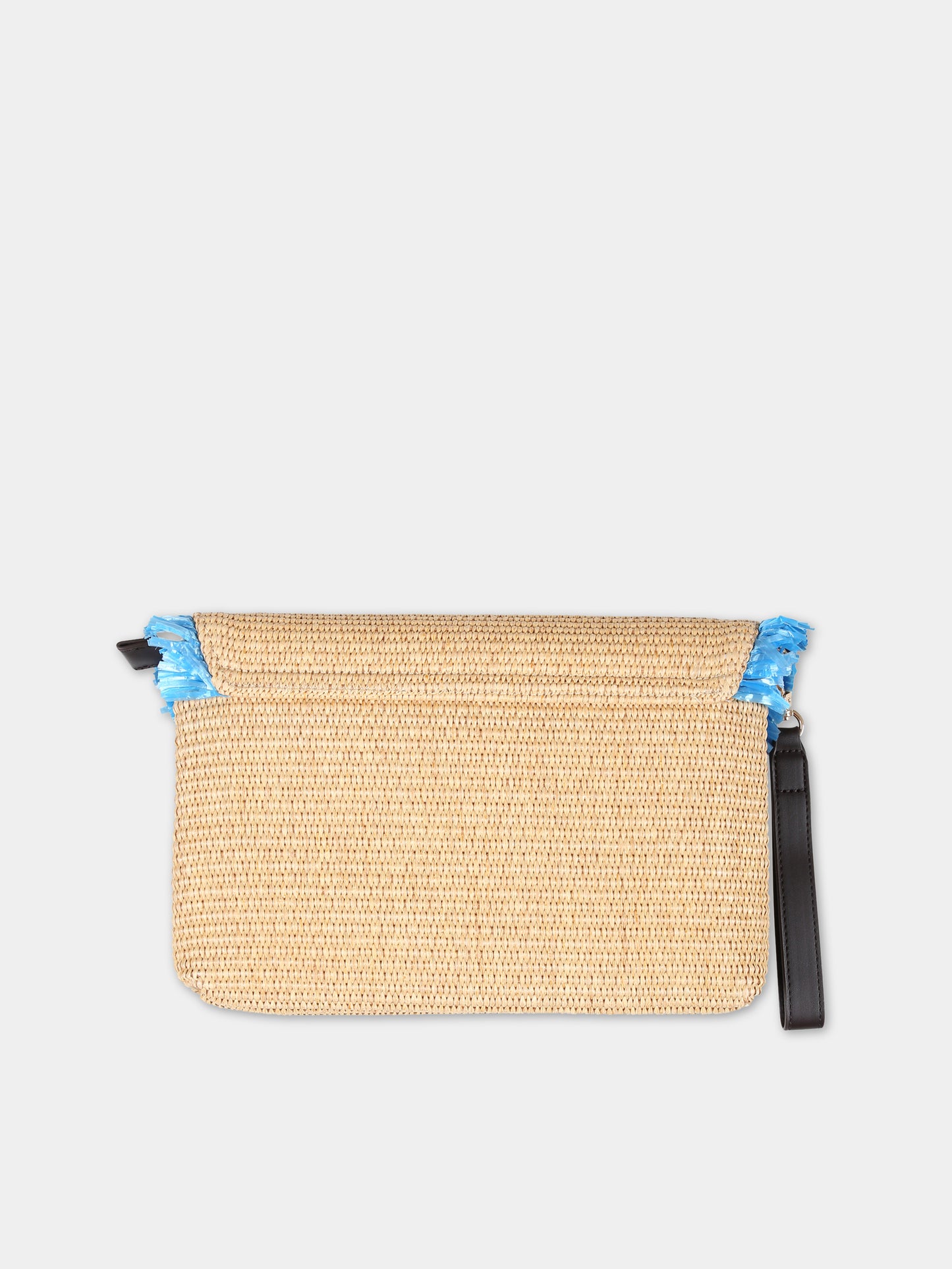 Pochette beige per bambina con logo,Mc2 Saint Barth,STRAW HANDBAG 1132 EMB