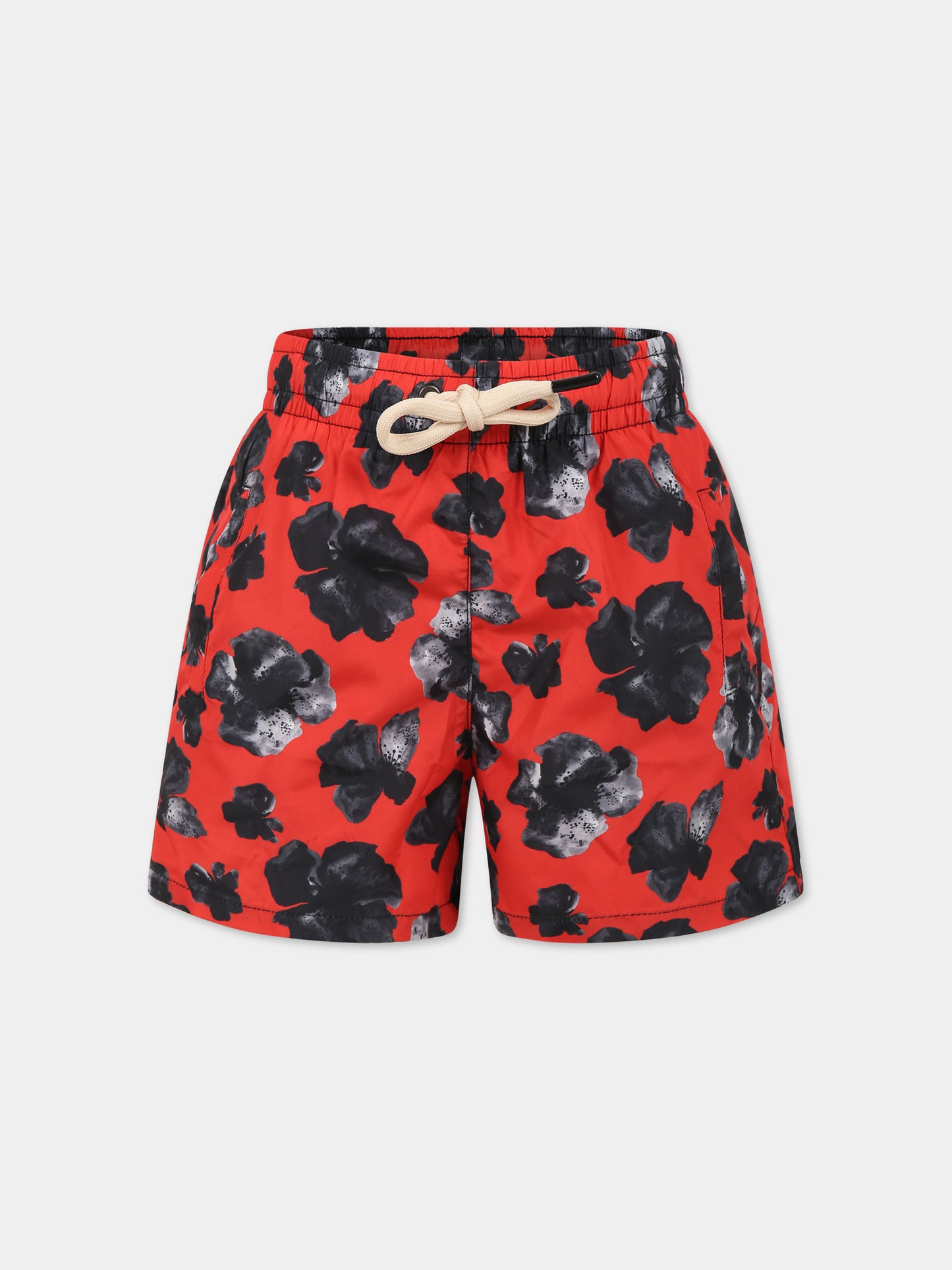 Boxer mare rosso da uomo con stampa floreale,Matineè,BUM4006 ALEXANDRE FIORE ROSSO