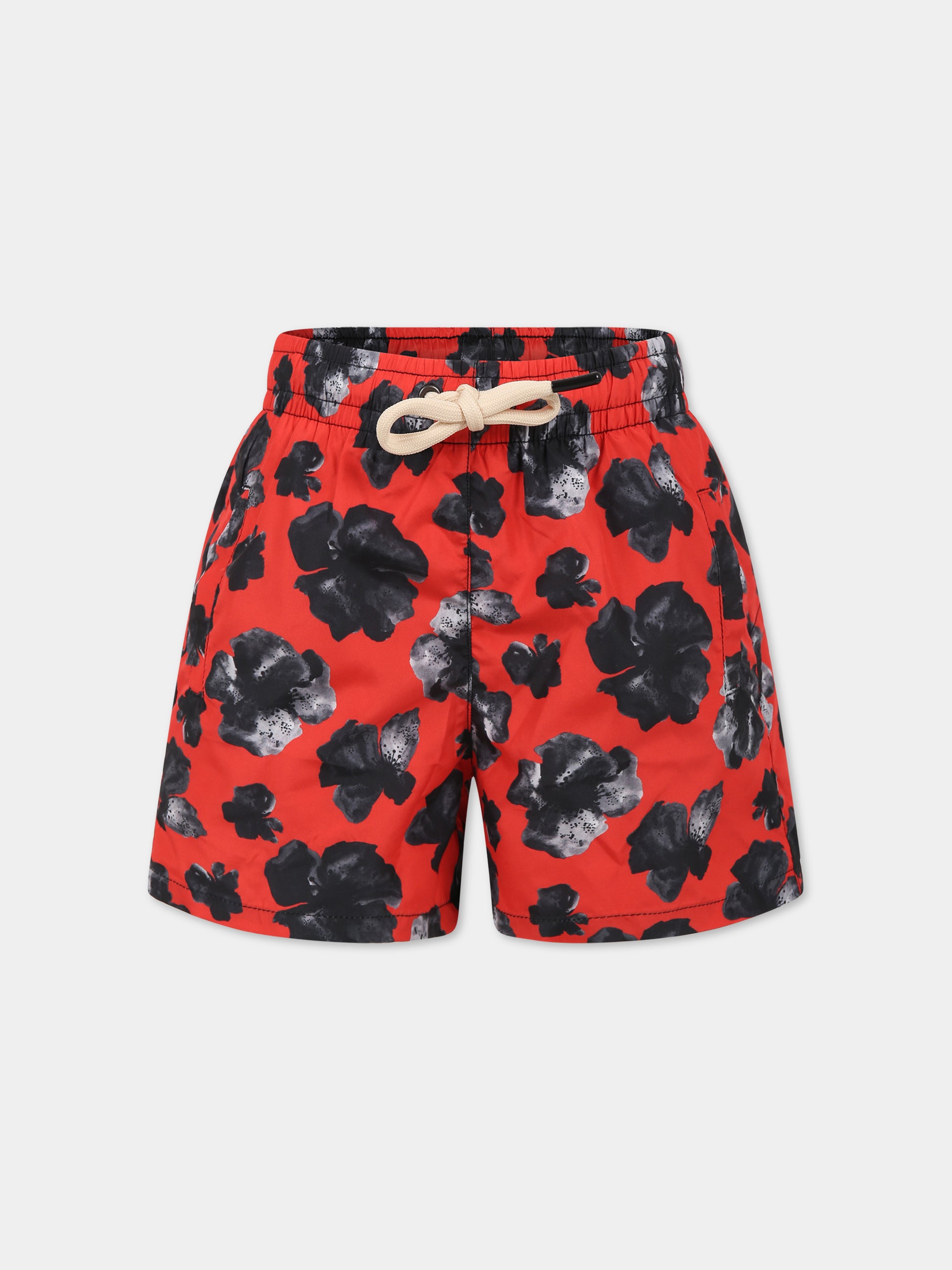 Boxer mare rosso da uomo con stampa floreale,Matineè,BUM4006 ALEXANDRE FIORE ROSSO