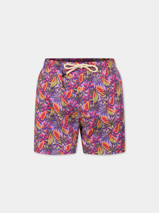 Boxer mare viola da uomo con logo,Matineè,BUM4004 ALEXANDRE PAPAYA VIOLA