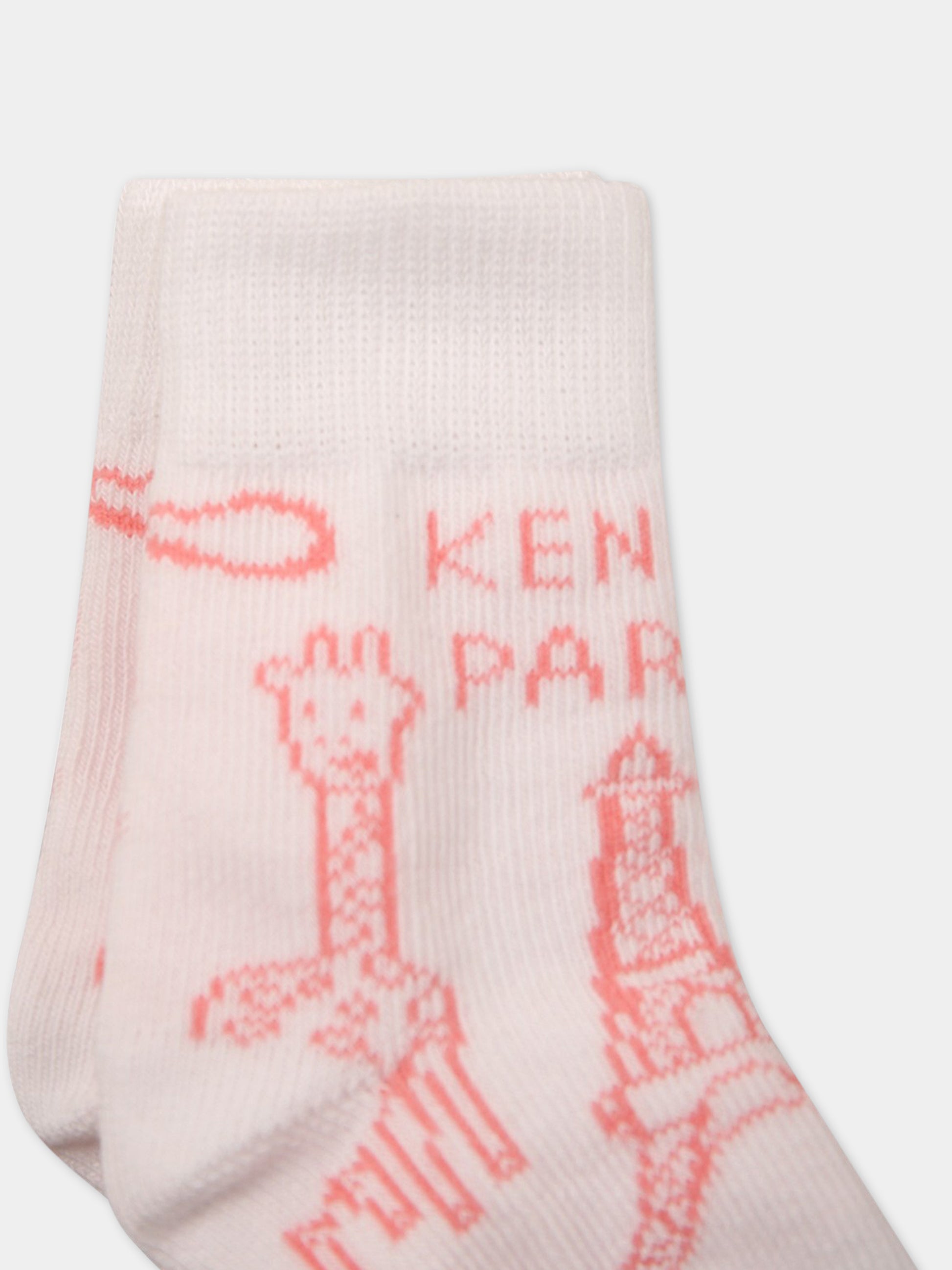 Set multicolor per neonata con giraffe  e logo,Kenzo Kids,K90093 453