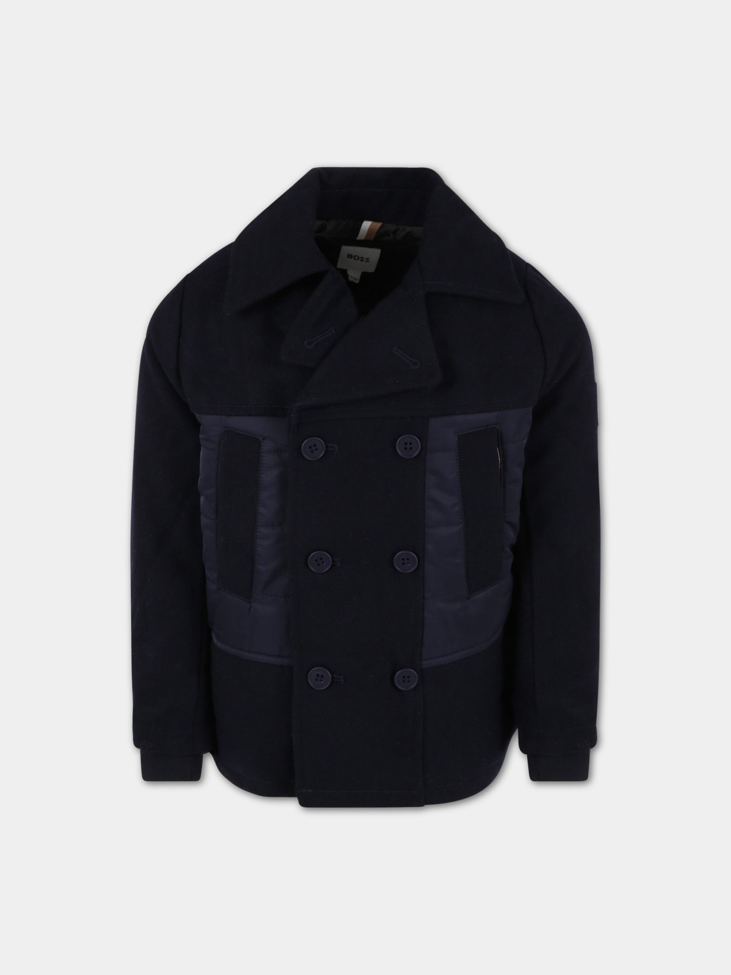 Cappotto blu per bambino con logo,Hugo Boss,J26485 849