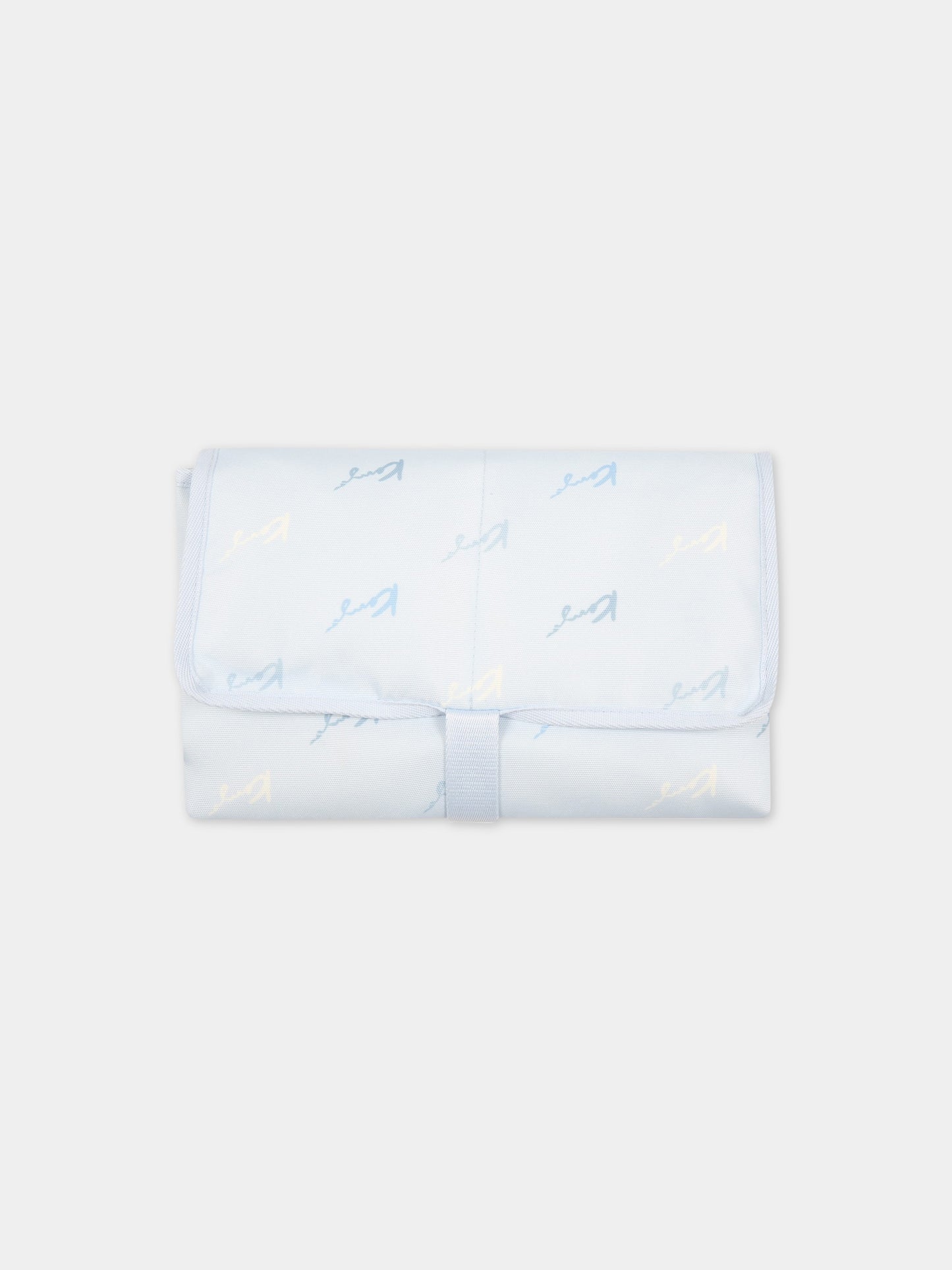 Borsa mamma celeste per neonato con loghi,Kenzo Kids,K90083 79B