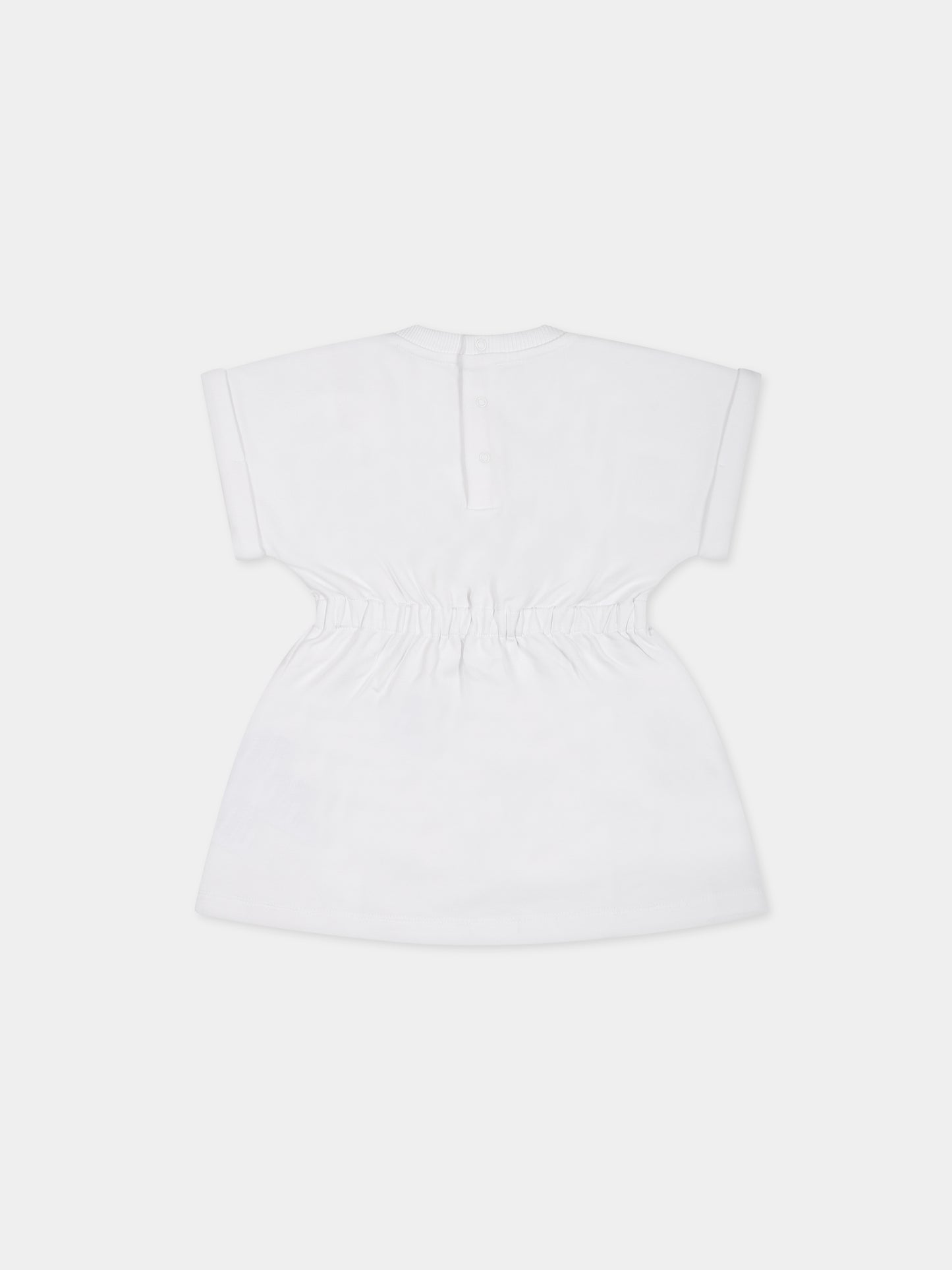 Vestito bianco per neonata con logo,Moschino Kids,MAV09R  LDA00 10101