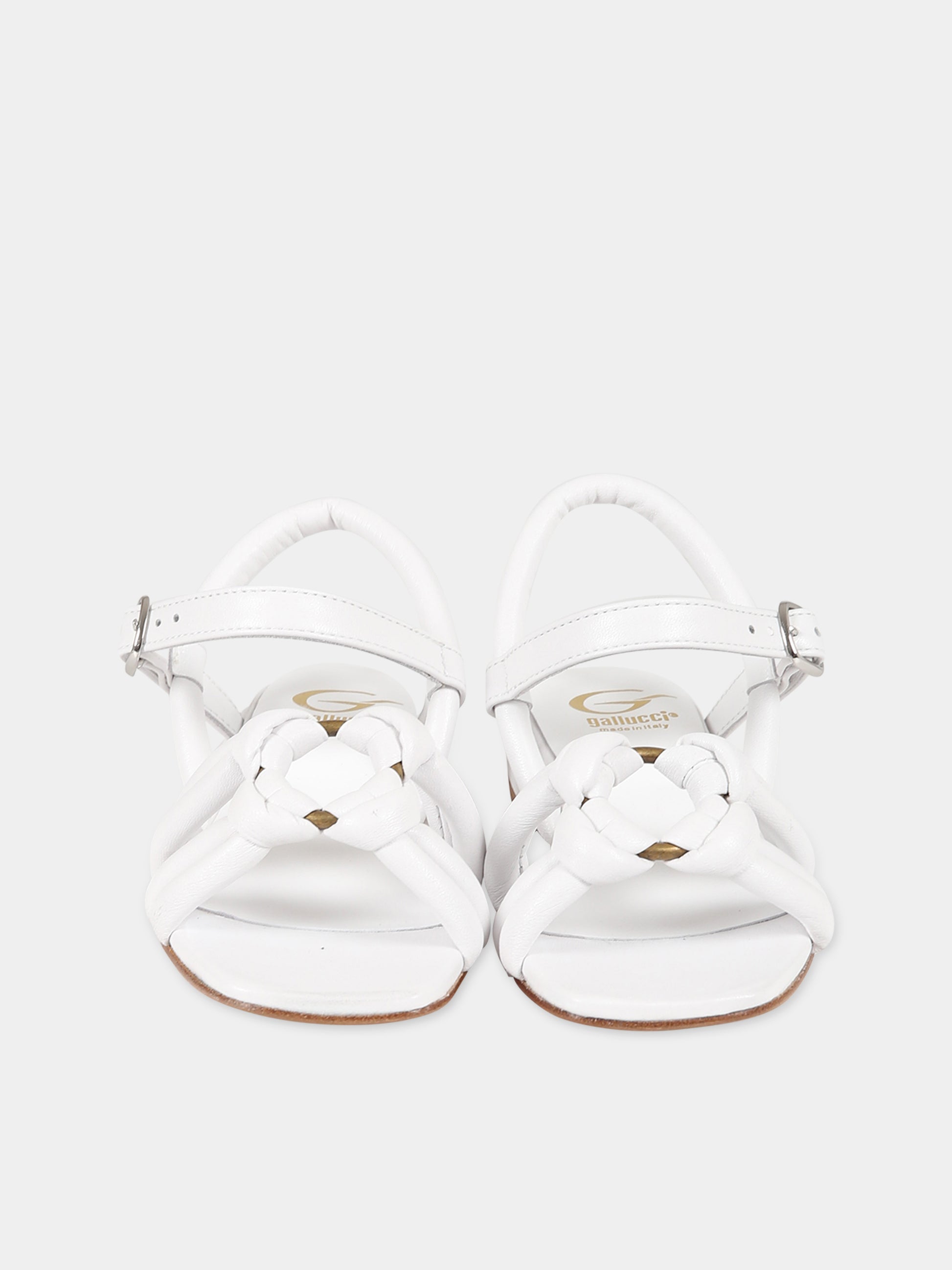 Sandali bianchi per bambina,Gallucci Kids,J10168AM446100
