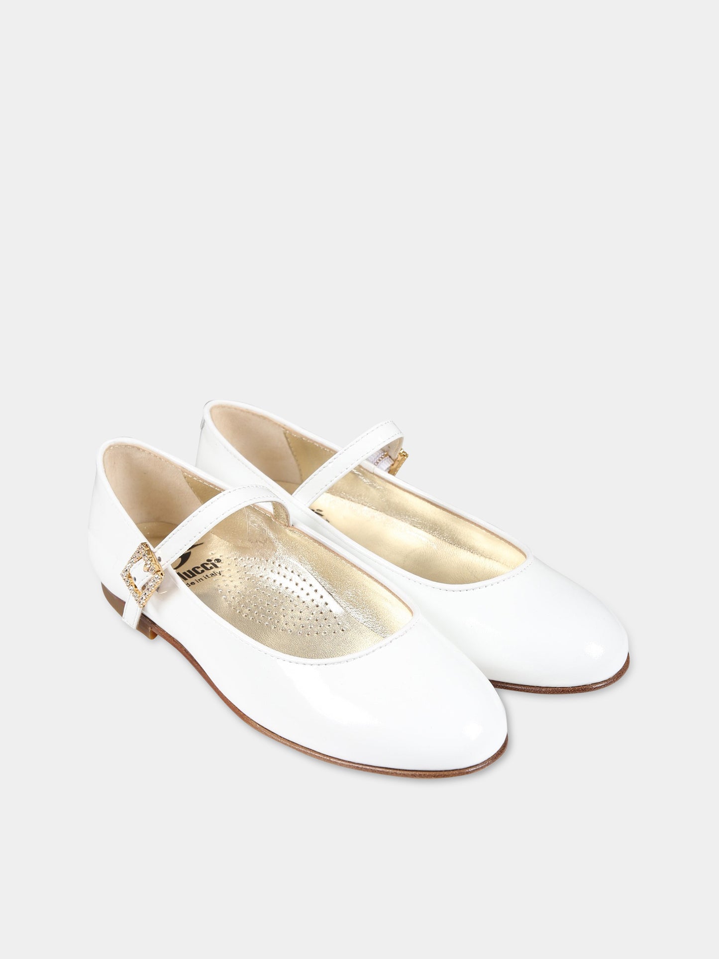 Ballerine bianche per bambina,Gallucci Kids,J20057AM783B05