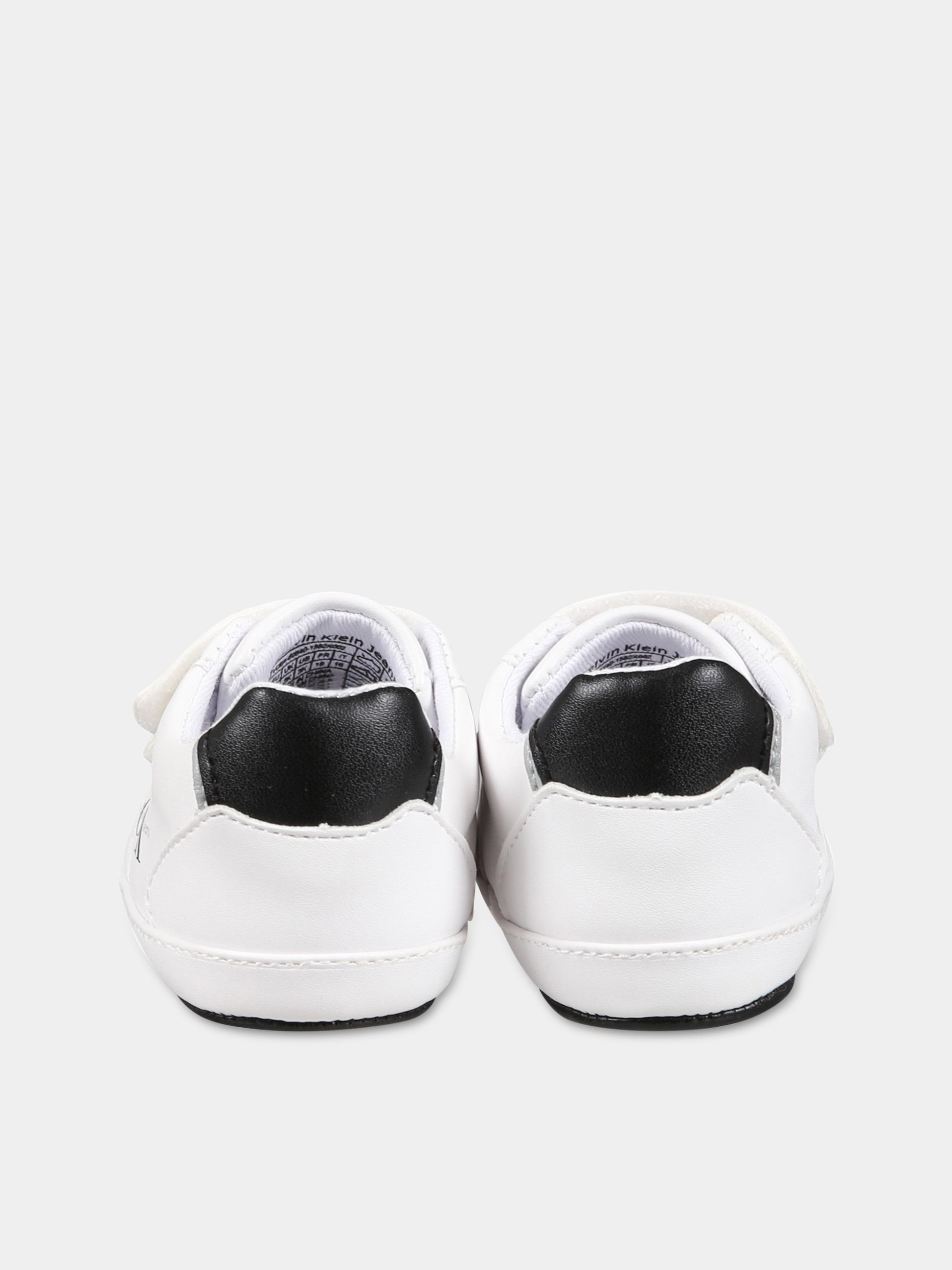 Sneakers bianche per neonati con logo,Calvin Klein Kids,V0B4 80540 1582X002