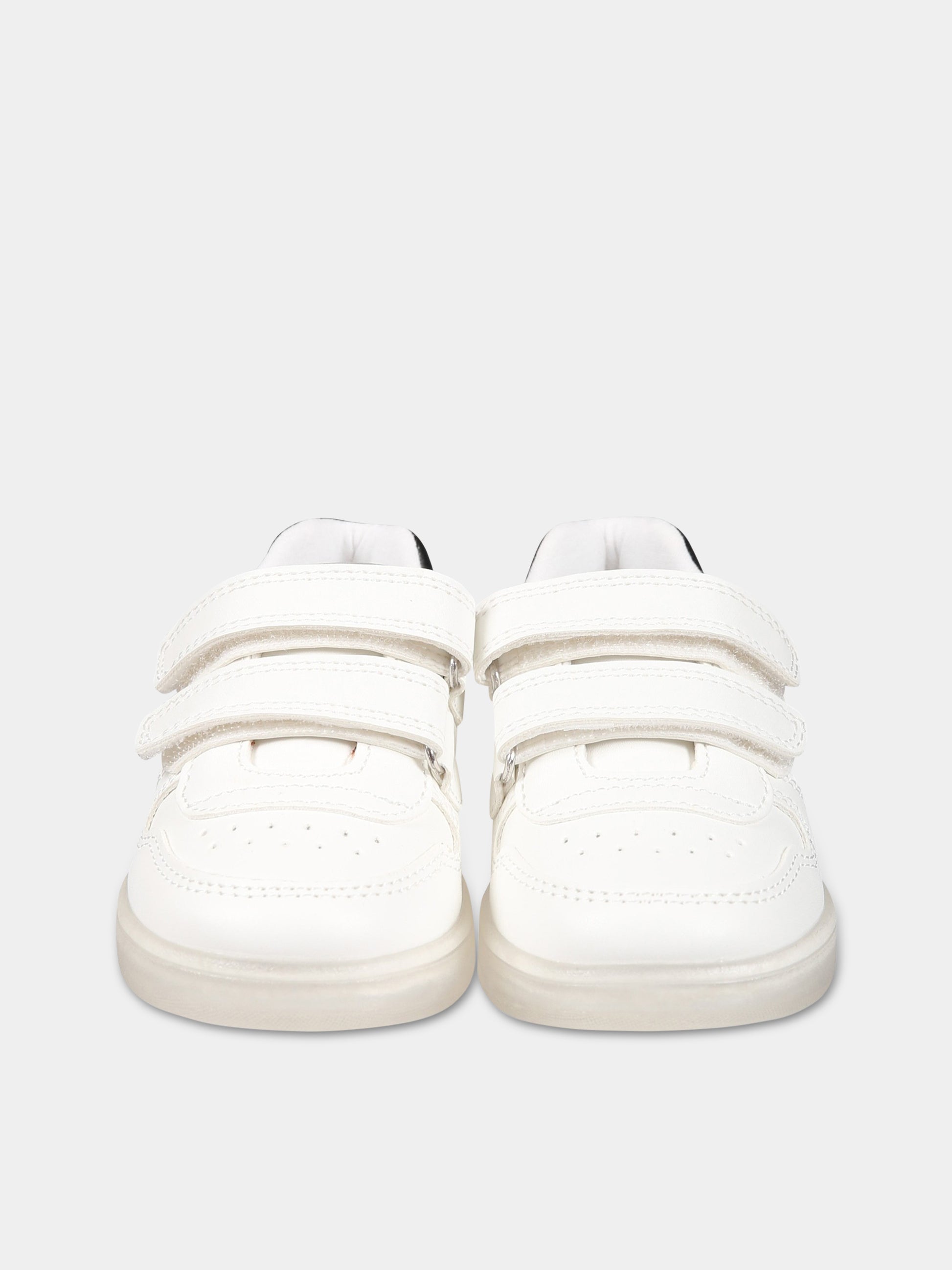 Sneakers bianche per bambini con logo,Calvin Klein Kids,V1X9 80546 1355100