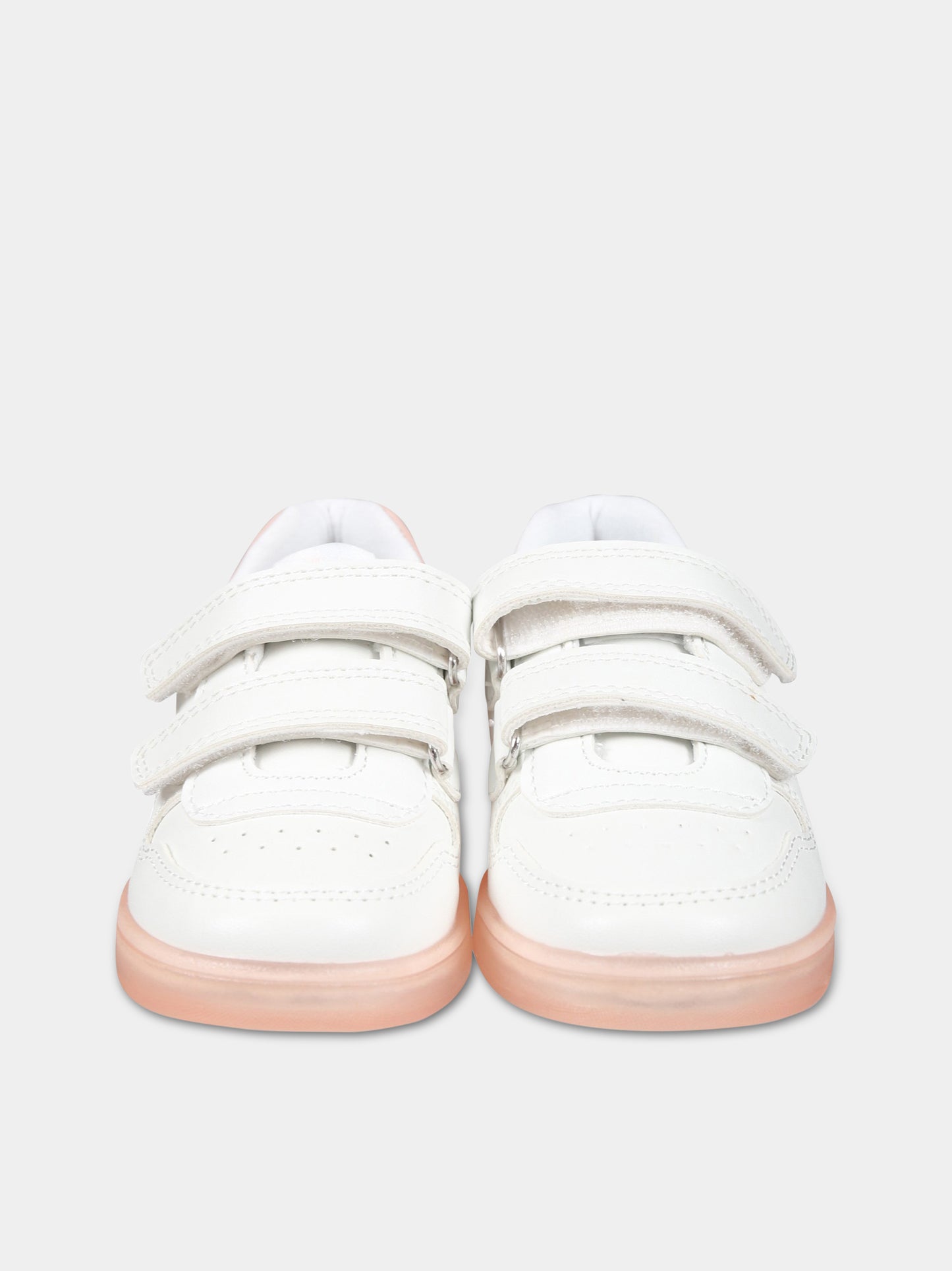 Sneakers bianche per bambina con logo,Calvin Klein Kids,V1A9 80466 1355X134