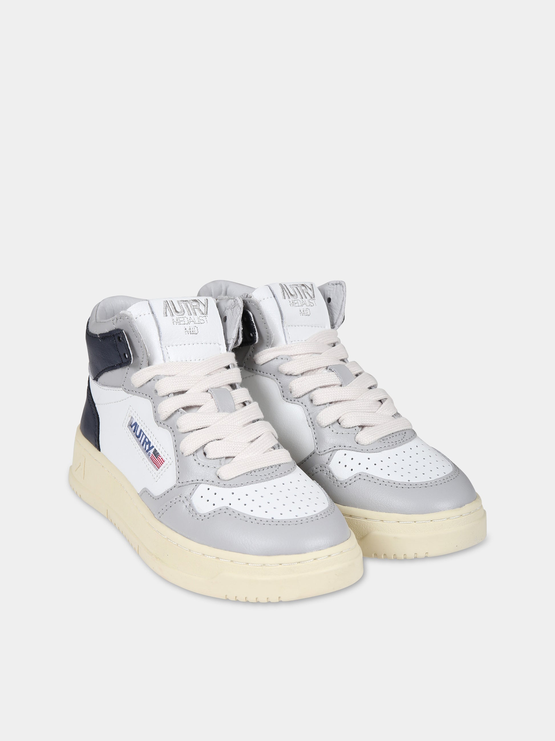 Sneakers grigie per bambini con logo,Autry,KUMK 3C05