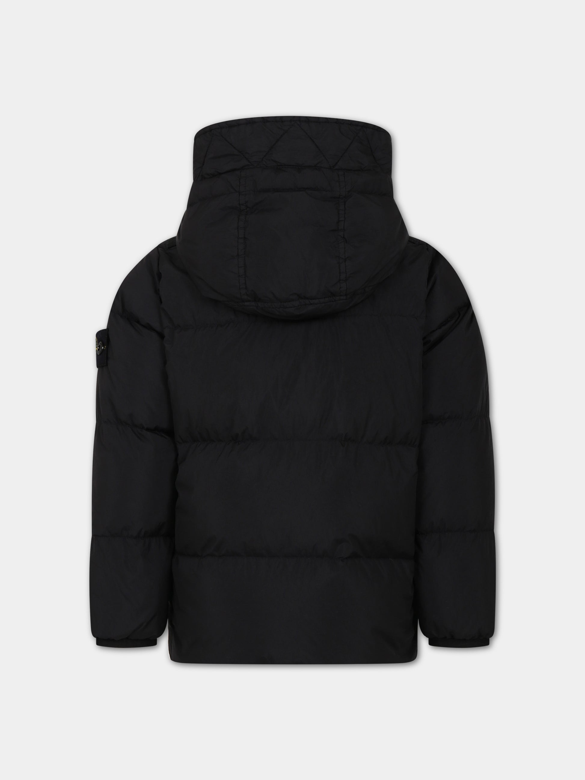 Piumino nero per bambino con bussola,Stone Island Junior,791640223 V0029