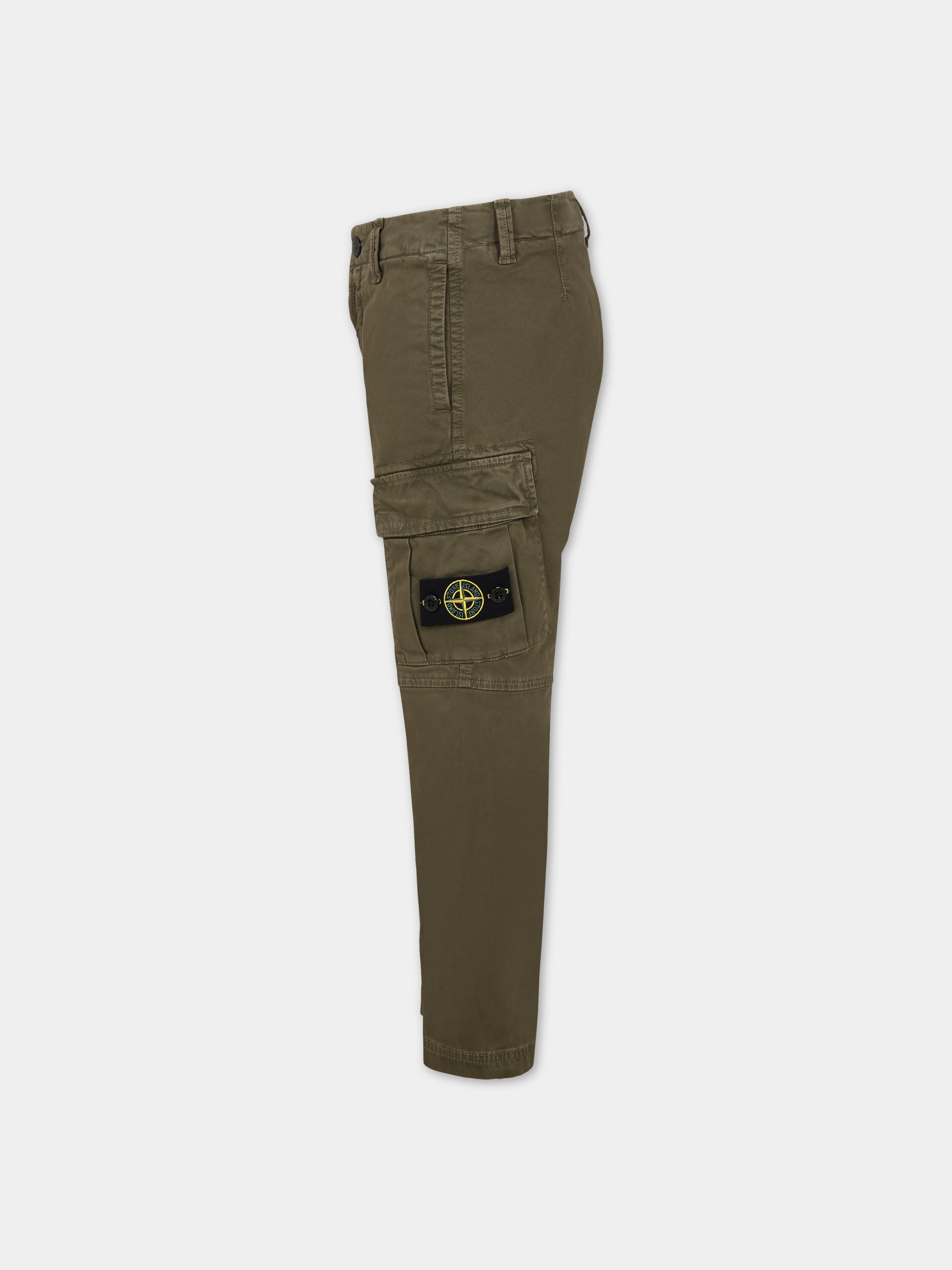 Panatloni verdi per bambino con bussola,Stone Island Junior,791630215 V0154