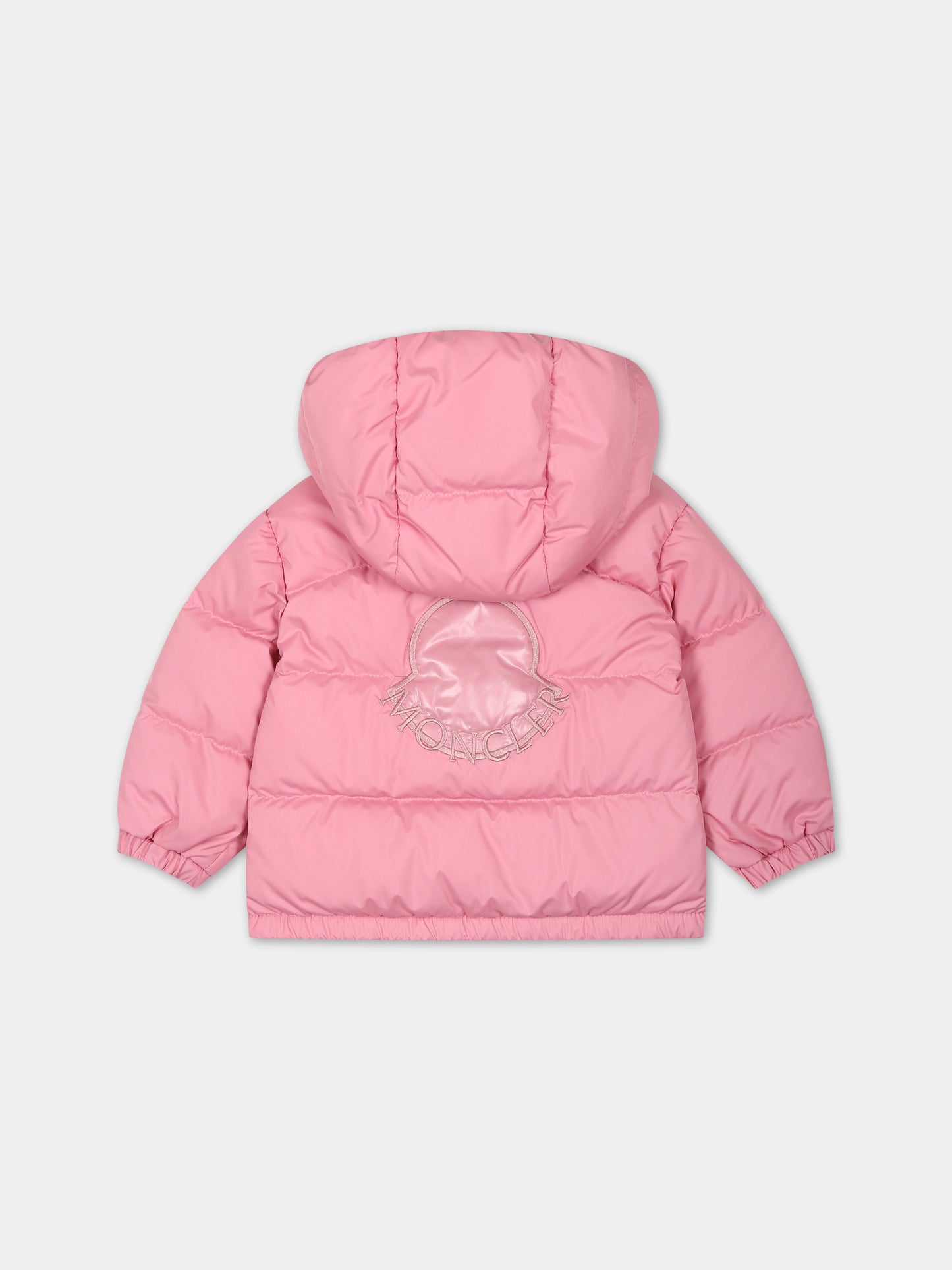 Piumino Ebre rosa per neonata con logo,Moncler Kids,951 1A00013 54A81 527