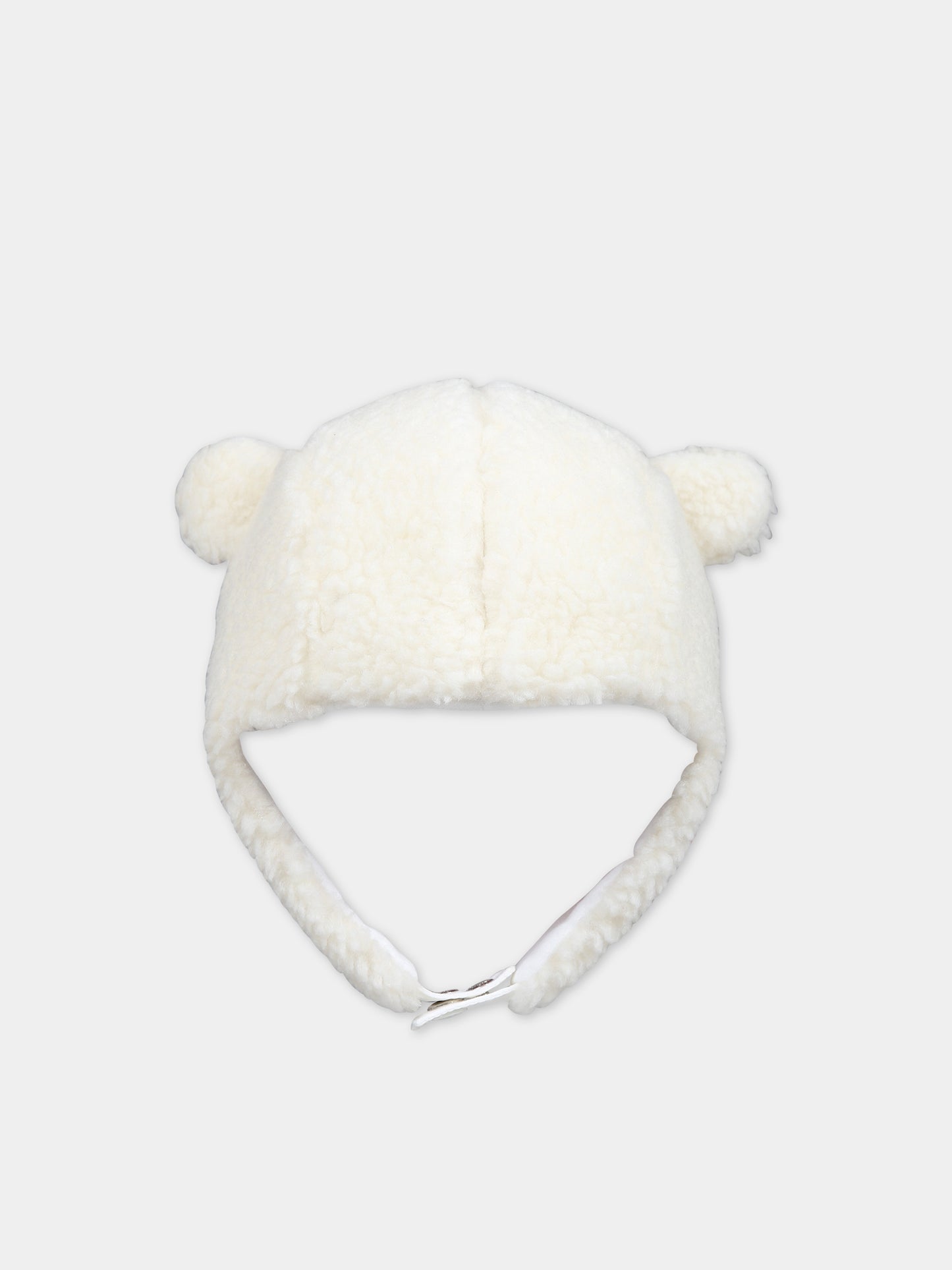 Berretto bianco per neonati con logo,Moncler Kids,951 3B00010 89A3X 034