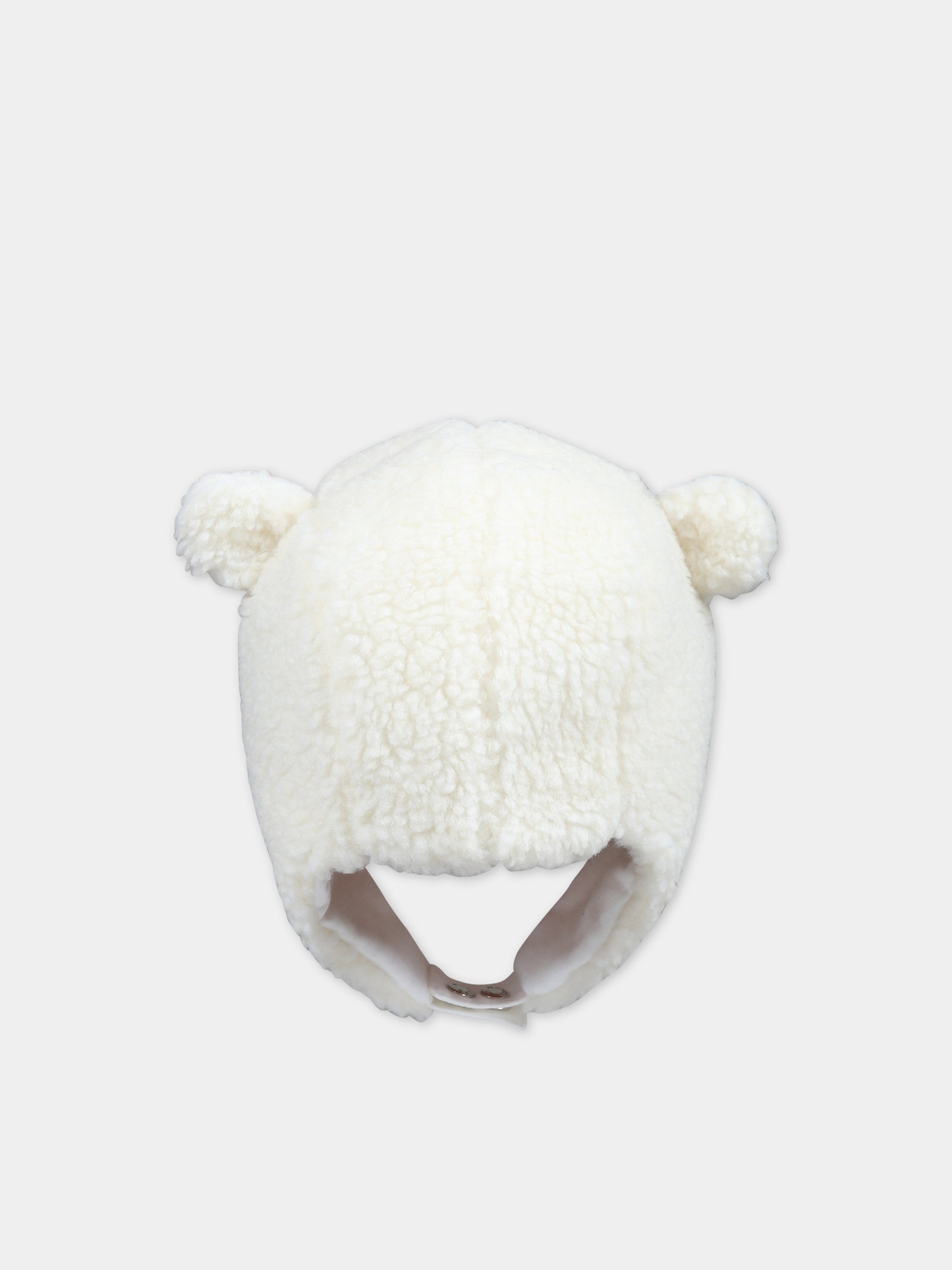 Berretto bianco per neonati con logo,Moncler Kids,951 3B00010 89A3X 034