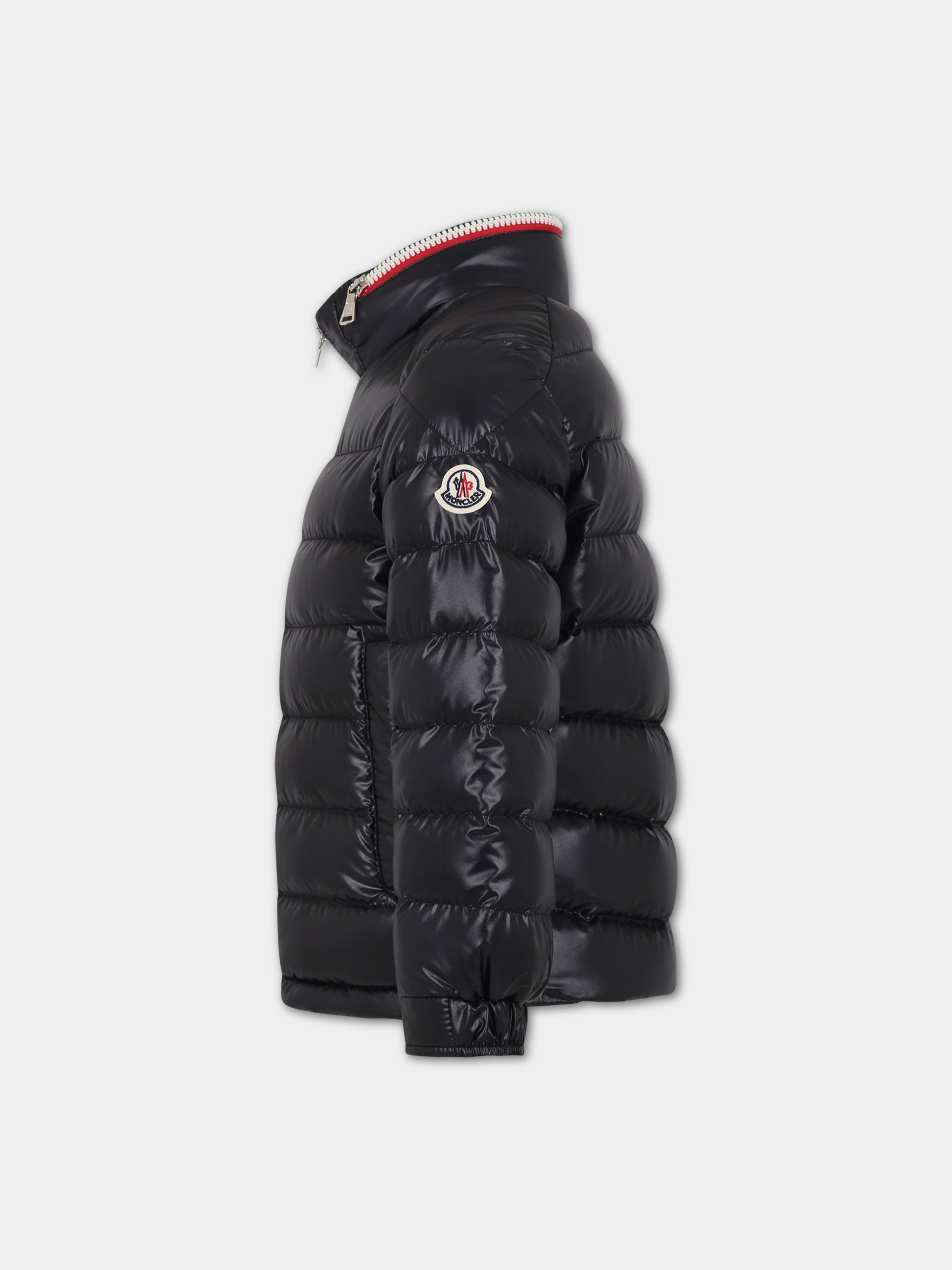 Piumino Bourne blu per bambino con logo,Moncler Kids,954 1A00012 595ZJ 778