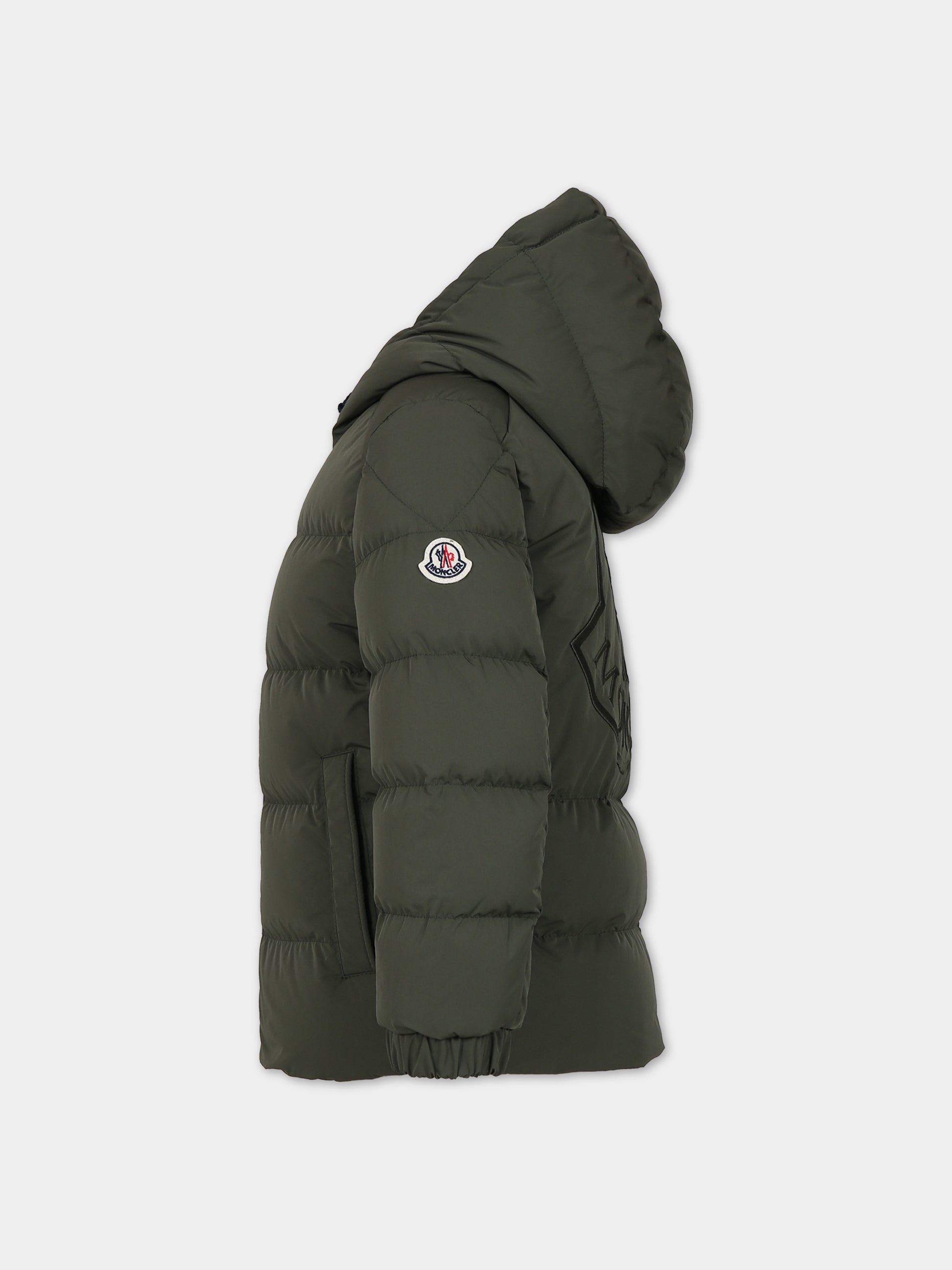 Piumino Eric verde per bambino con logo,Moncler Kids,954 1A00044 54A91 87D