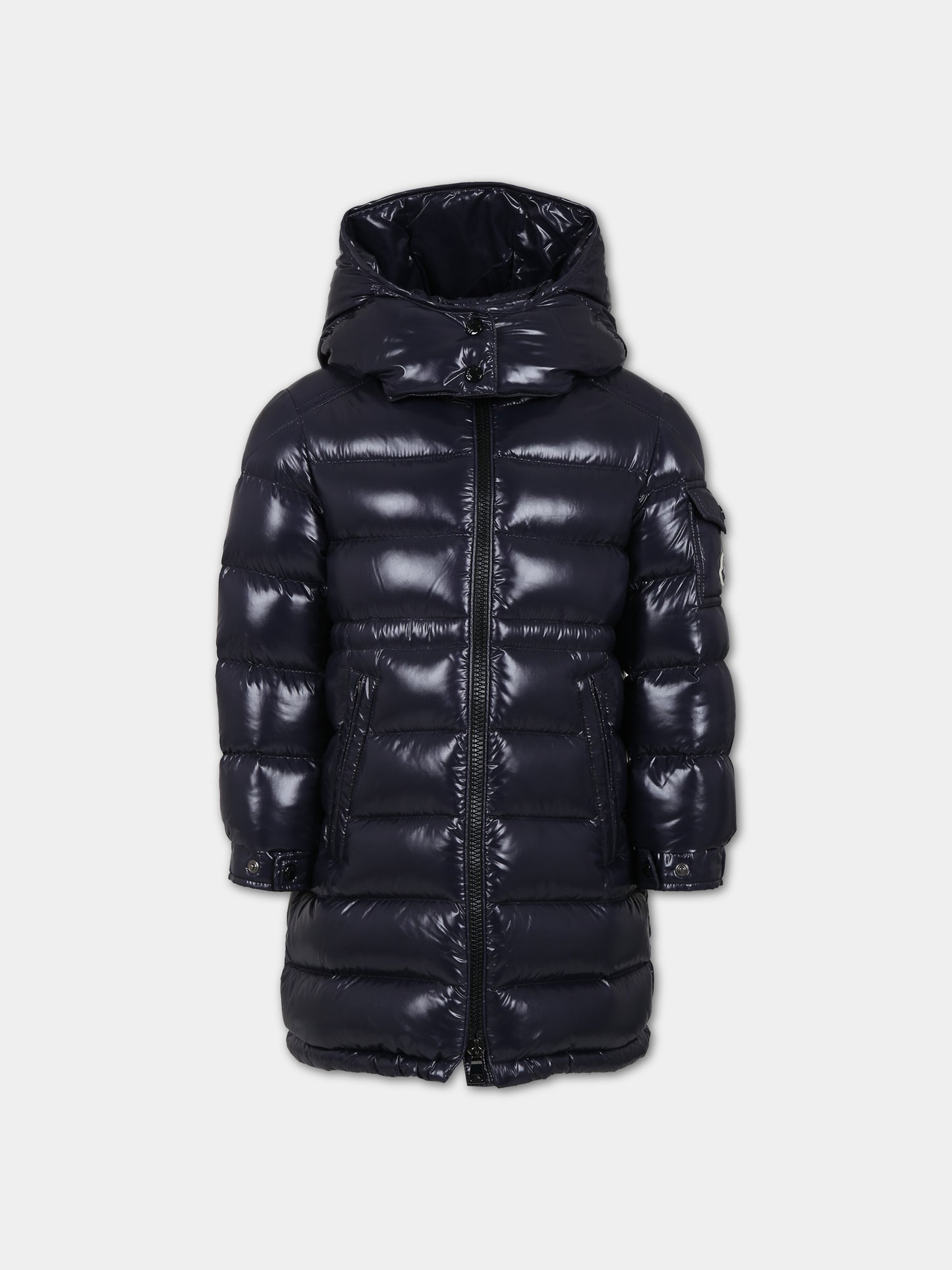 Piumino Cavettaz blu per bambina con logo,Moncler Kids,954 1C00002 5963V 742