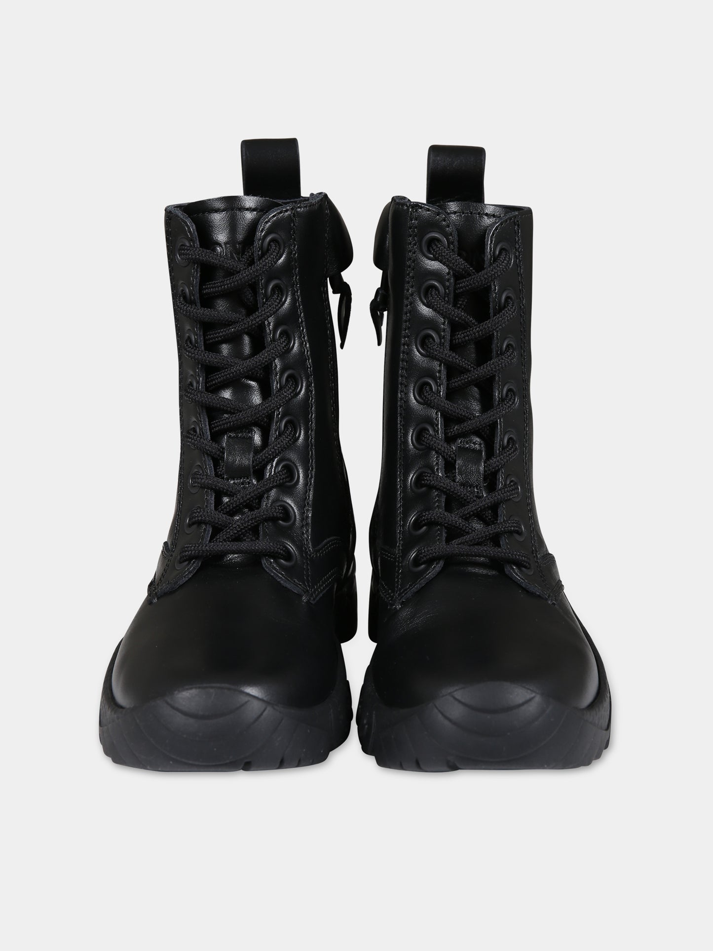 Anfibi neri per bambini con logo,Moncler Kids,954 4F00010 M3431 999