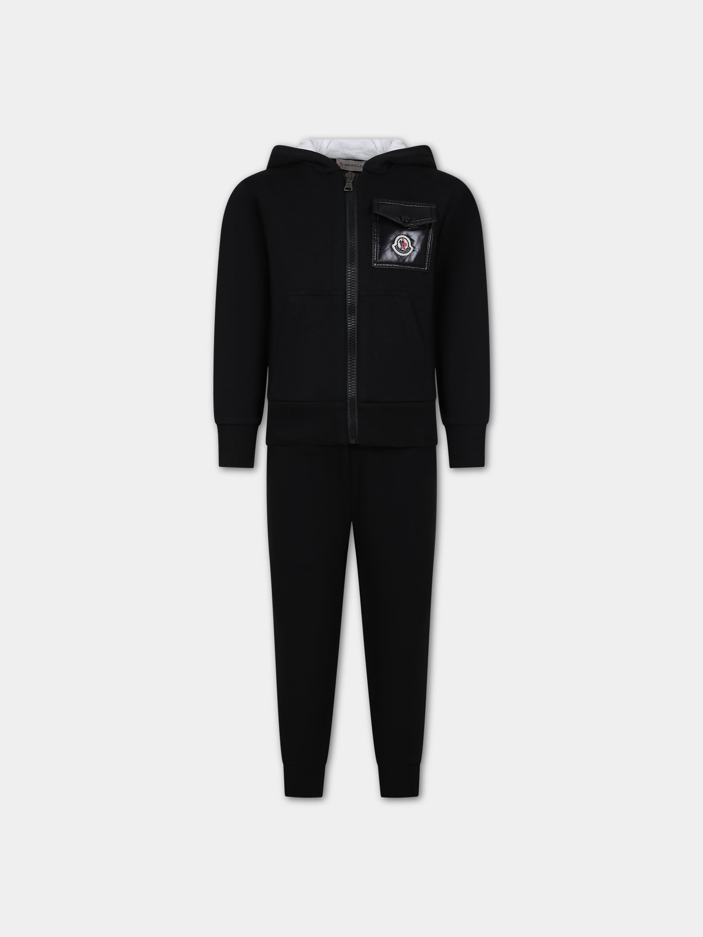 Completo nero per bambino con logo,Moncler Kids,954 8M00013 899PS 999