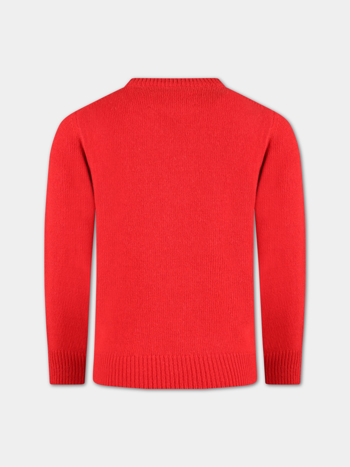 Maglione rosso per bambino con Topolino e scritta bianca,Mc2 Saint Barth,DOU0001 01429C