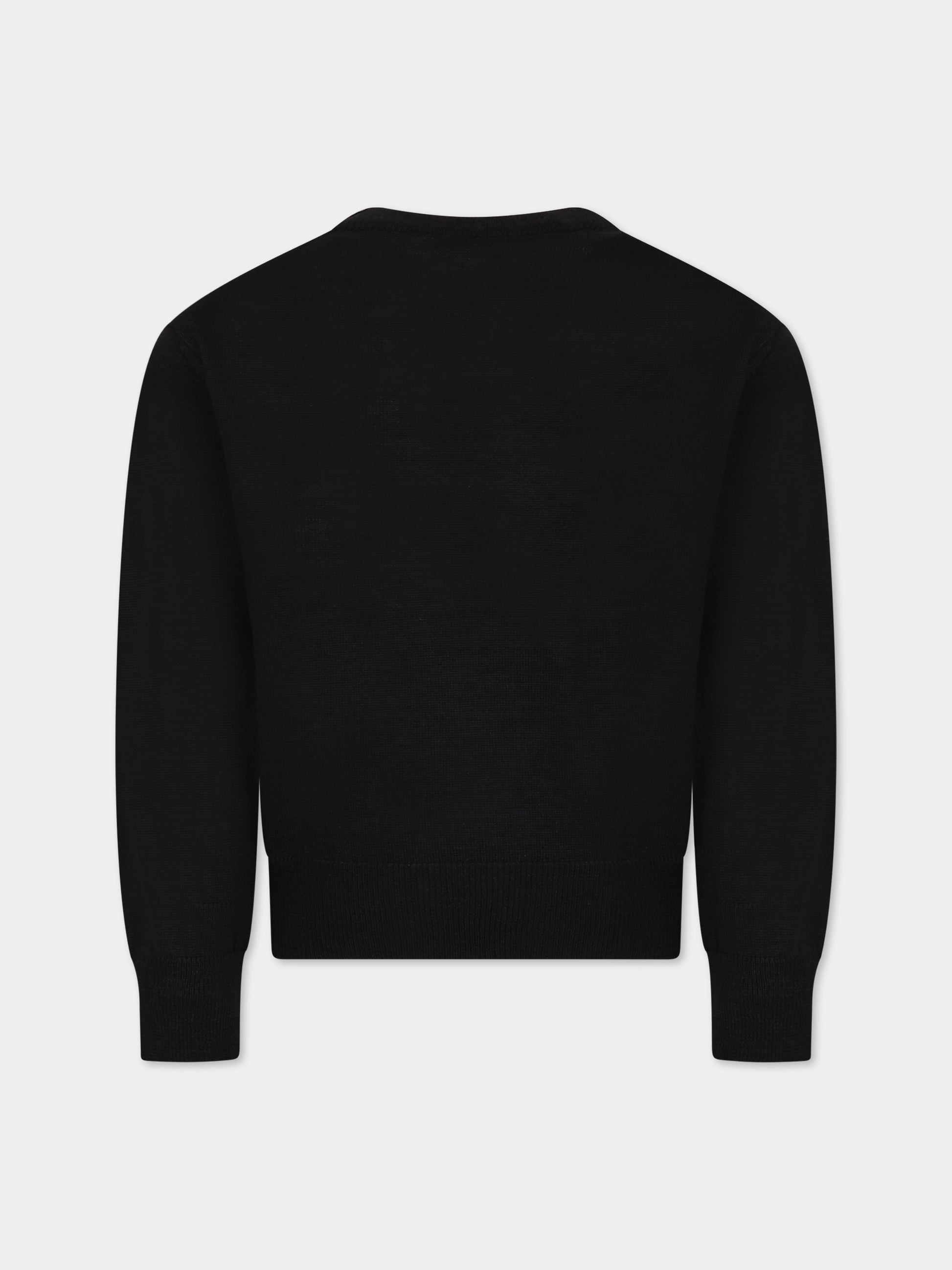 Maglione nero per bambino con logo,Dsquared2,DQ1724 D003F D2K148U DQ900