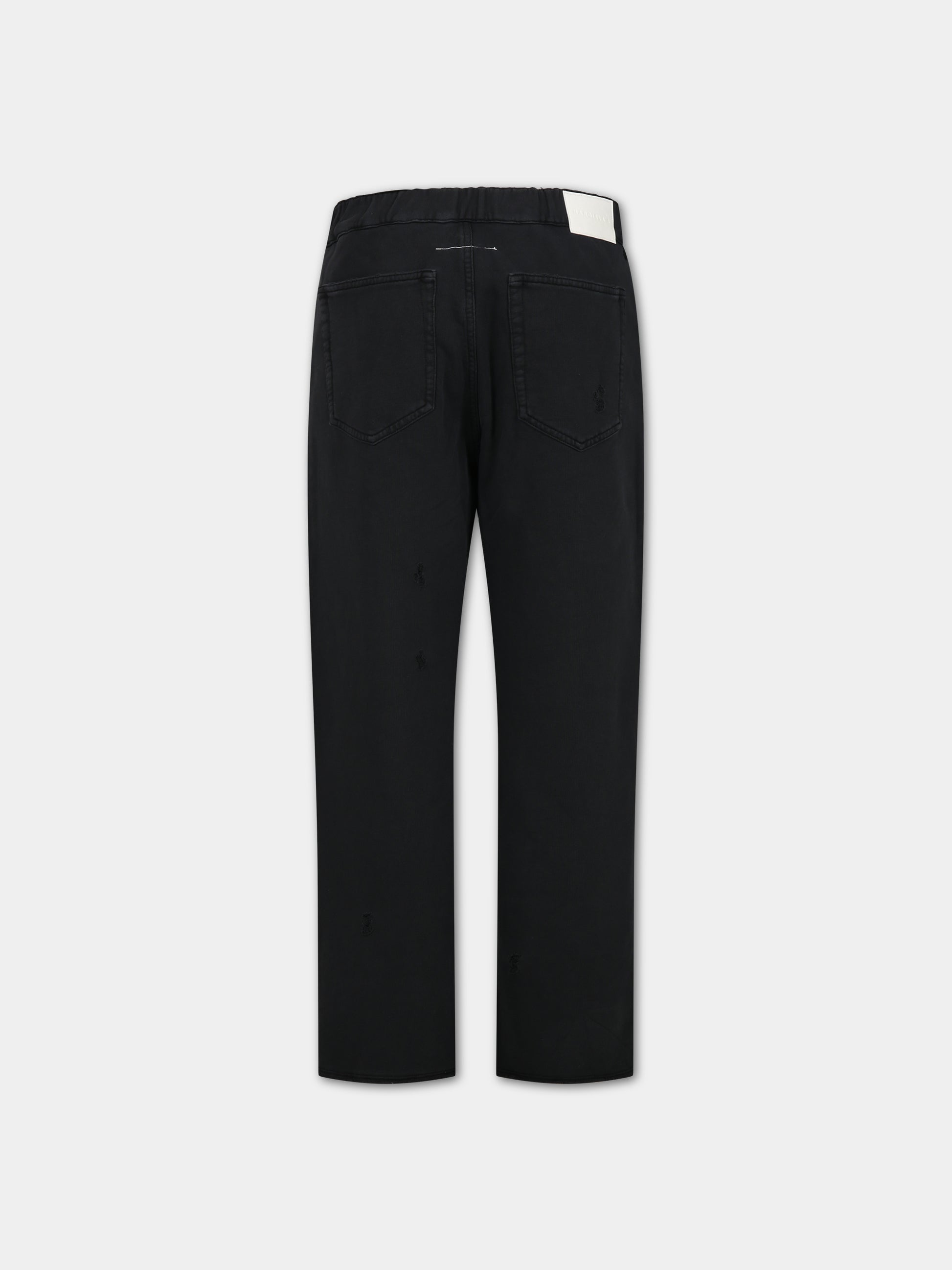 Pantaloni neri per bambina con logo,Mm6 Maison Margiela,M60447 MM01A MM6P86U M6900