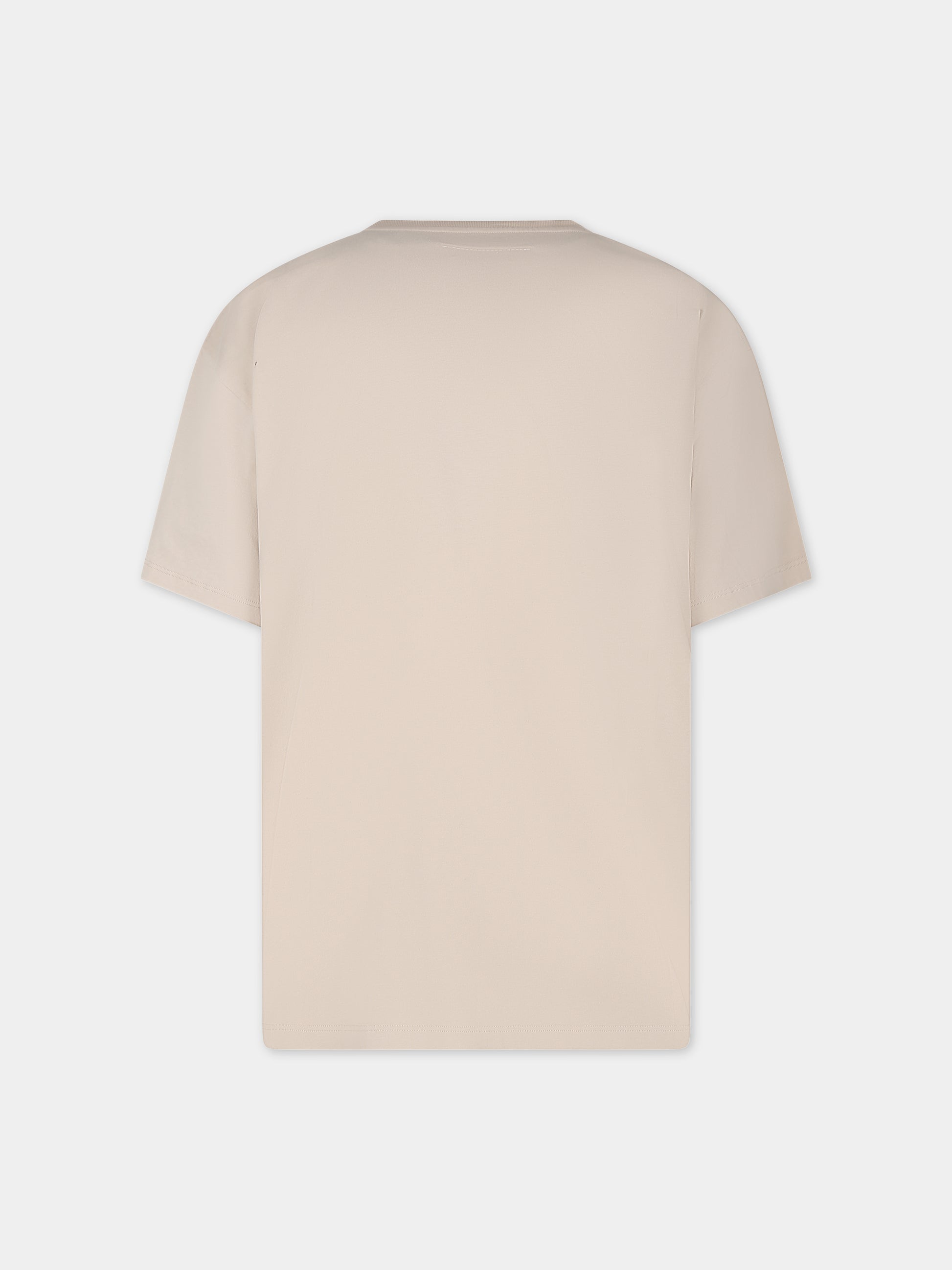 T-shirt beige per bambini con logo,Mm6 Maison Margiela,M60408 MM009 MM6T65U M6704