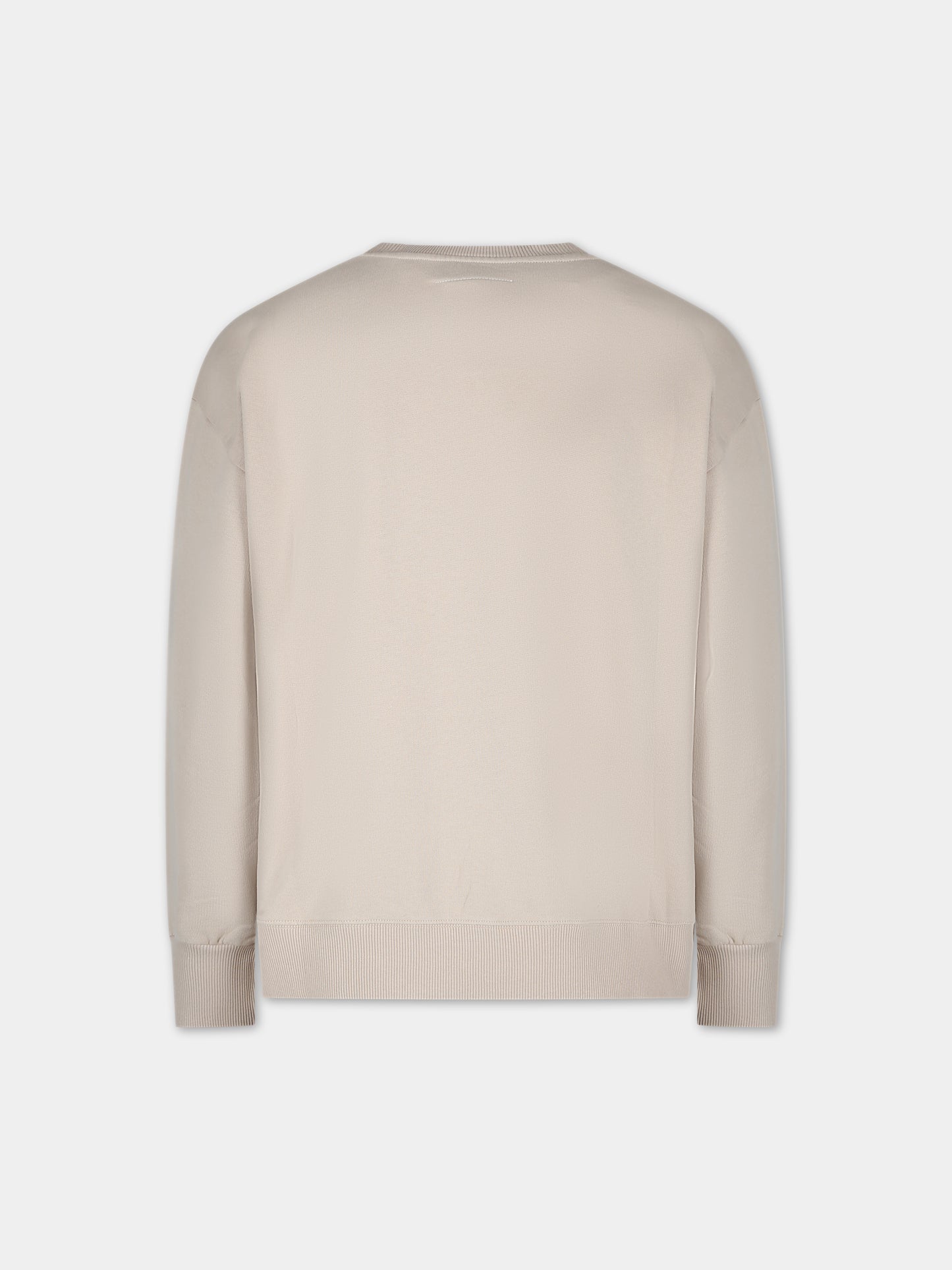 Felpa beige per bambini con logo,Mm6 Maison Margiela,M60407 MM006 MM6S61U M6704