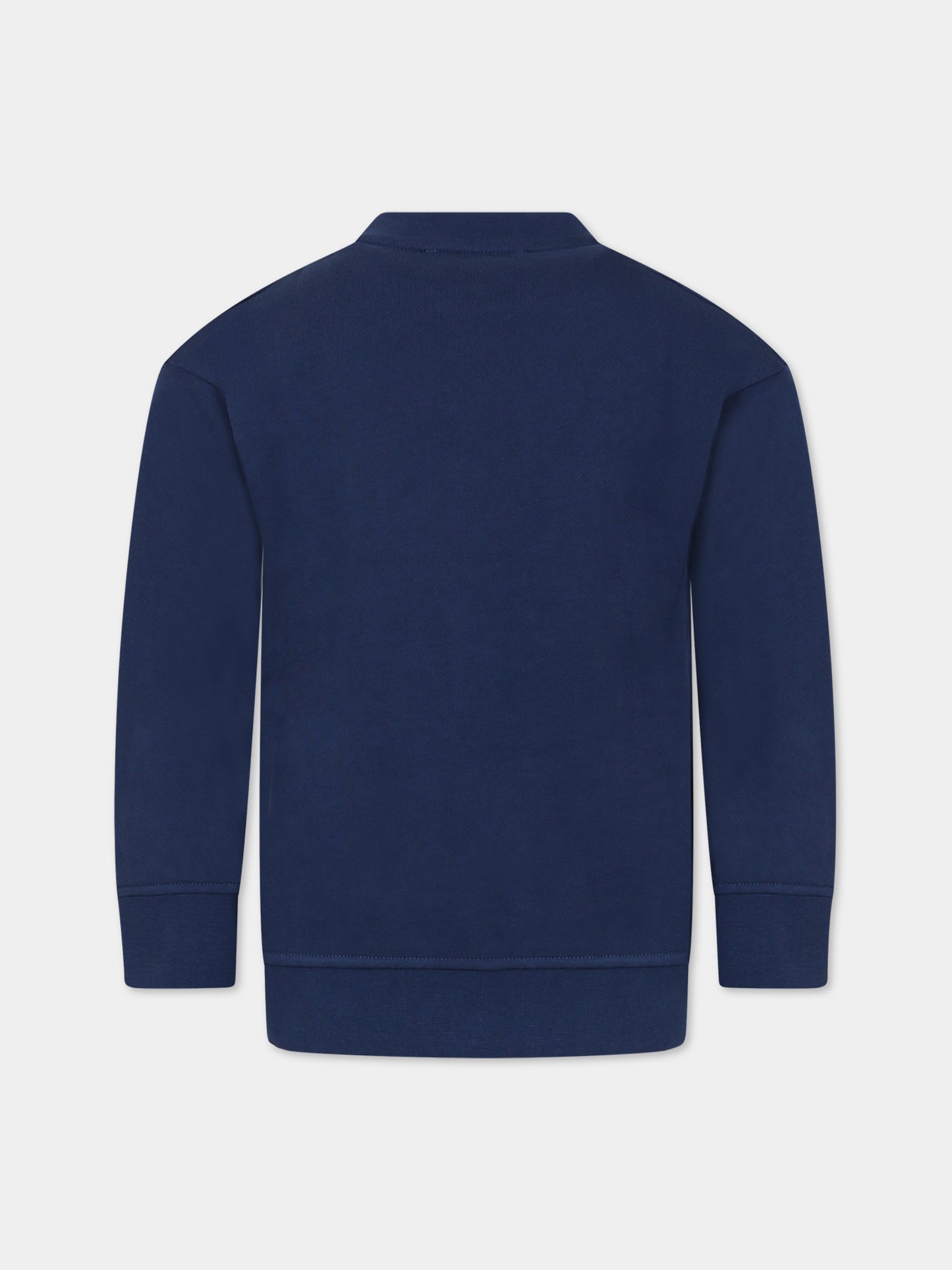 Felpa blu per bambino con aquilotto e logo,Armani Junior,6R4MJ1 4JSRZ 0978