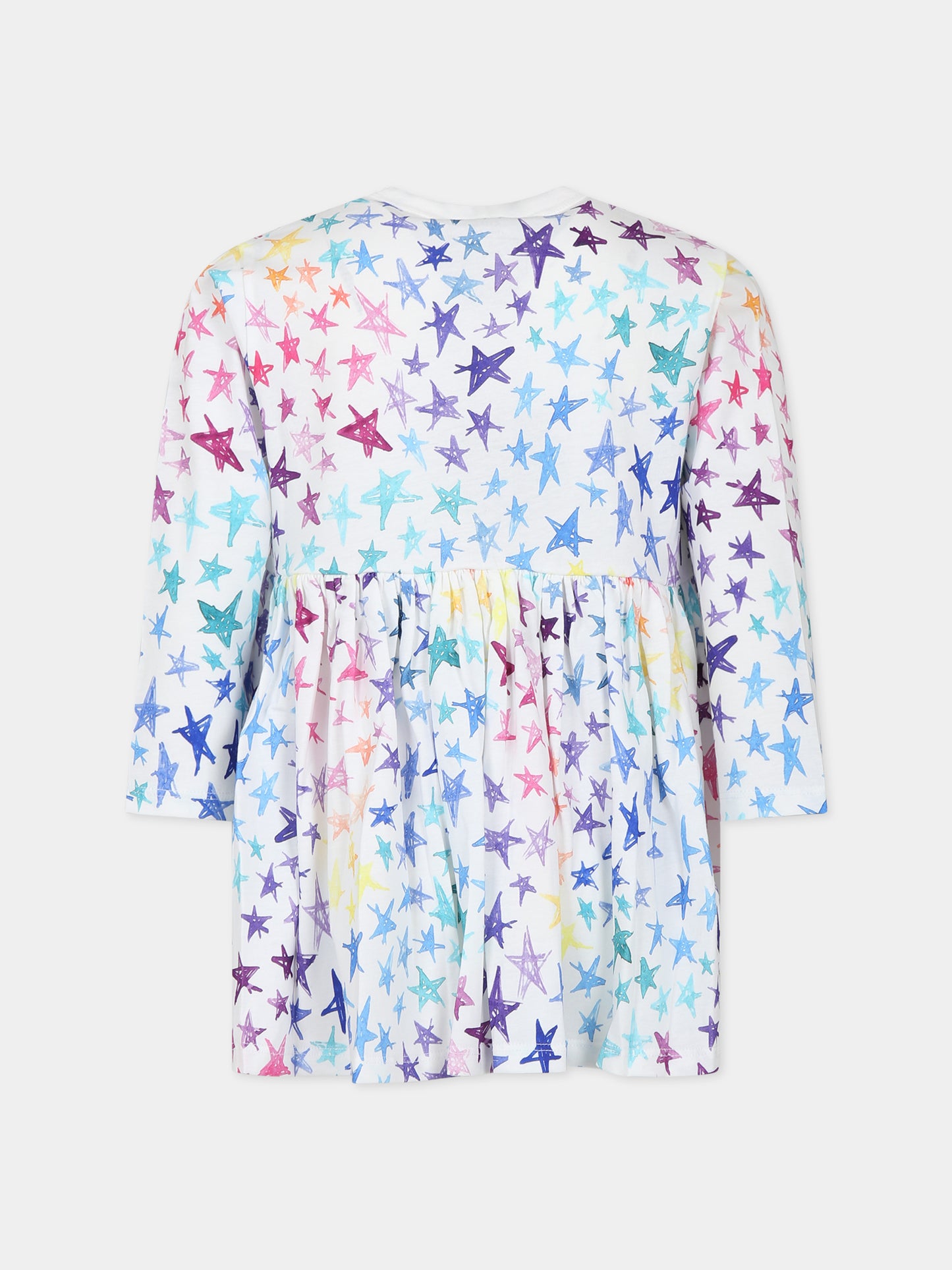 Vestito bianco per bambina con stelle,Stella Mccartney Kids,TT1B00 Z1359 101MC