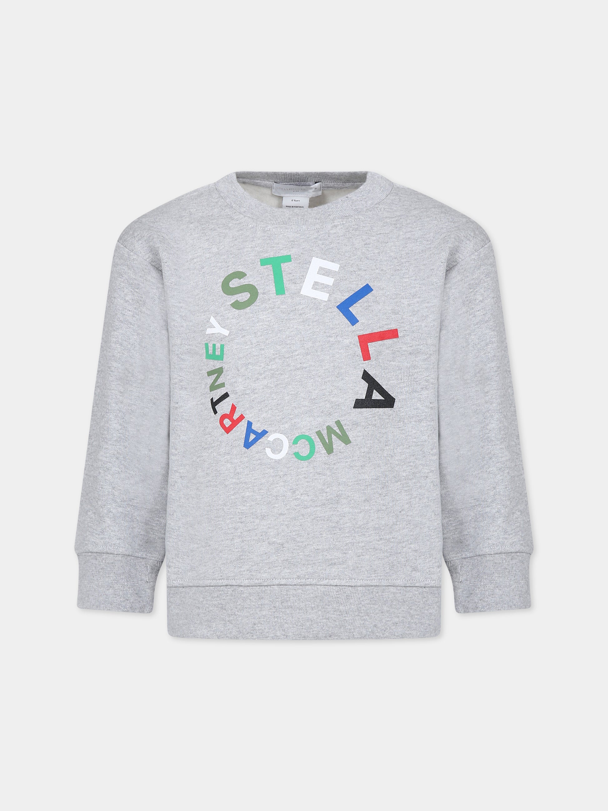 Felpa grigia per bambino con logo,Stella Mccartney Kids,TT4R60 Z0453 905