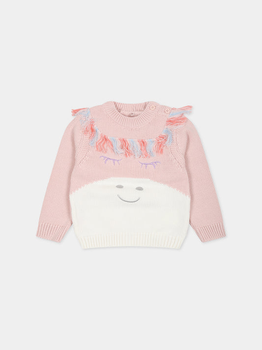 Maglione rosa per neonata con unicorno,Stella Mccartney Kids,TT9060 Z1528 505