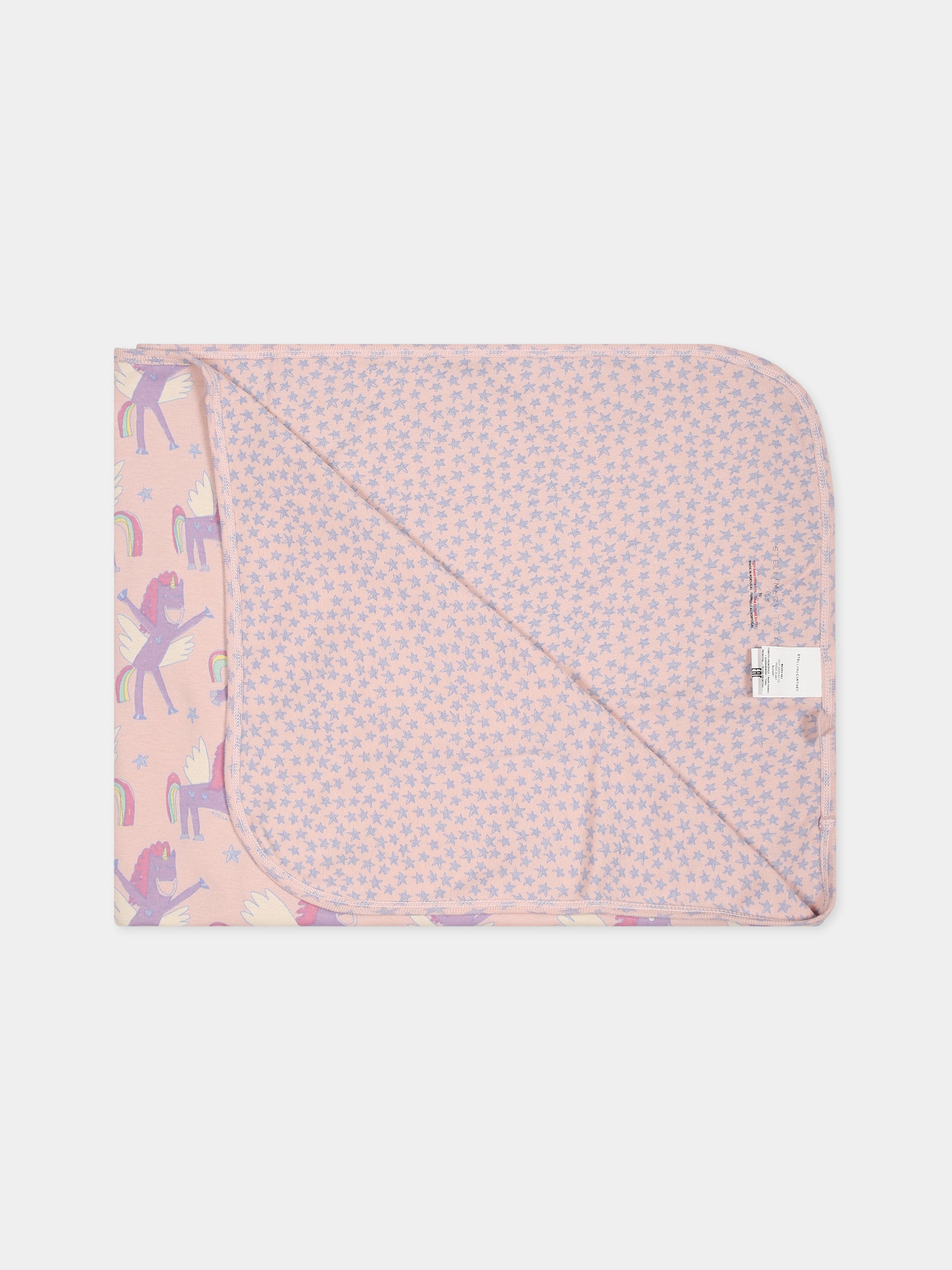 Coperta rosa per neonata con unicorno,Stella Mccartney Kids,TT0020 Z1467 505MC