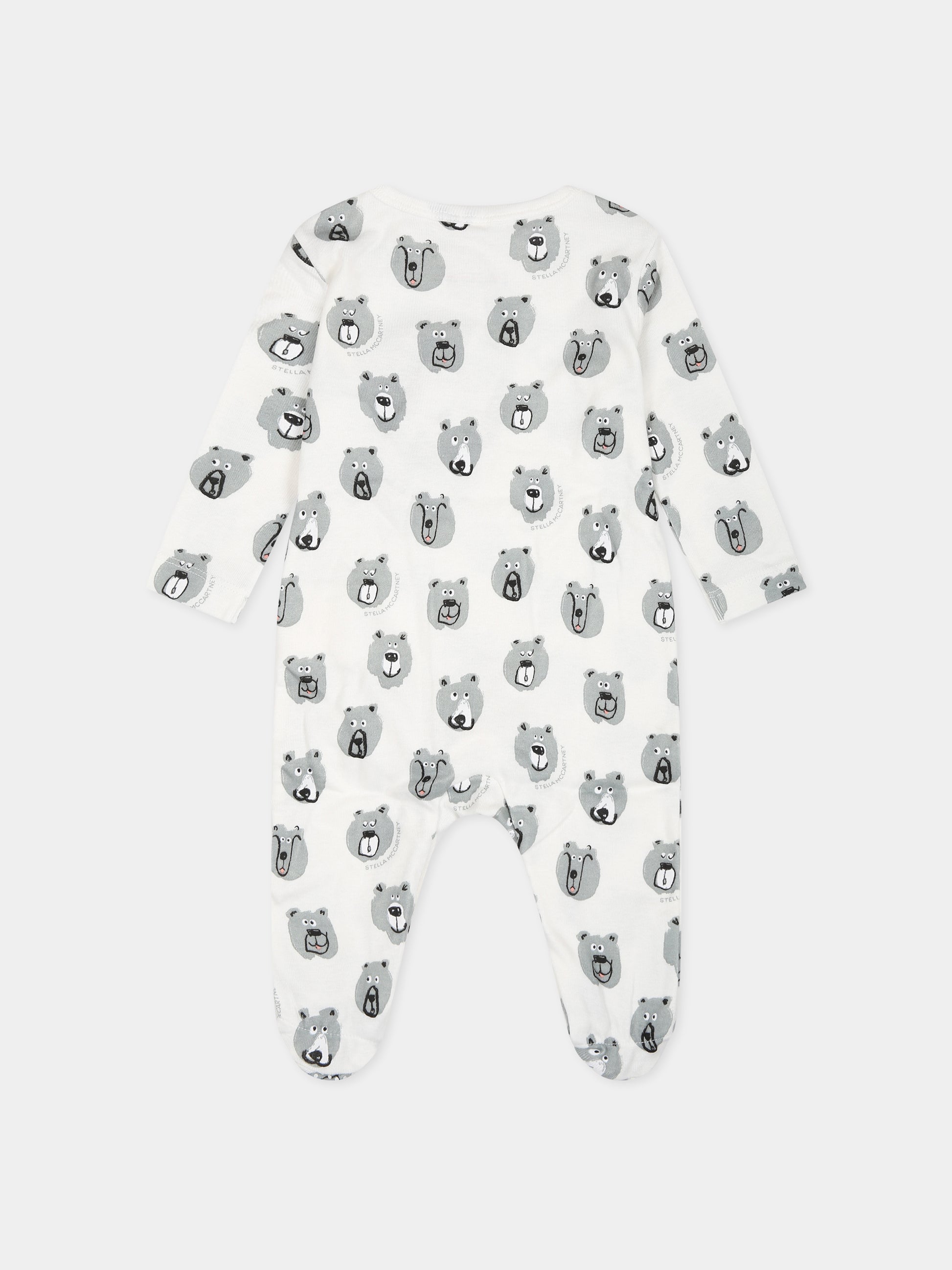 Set bianco per neonato con stampa e logo,Stella Mccartney Kids,TTB559 Z1486 101MC