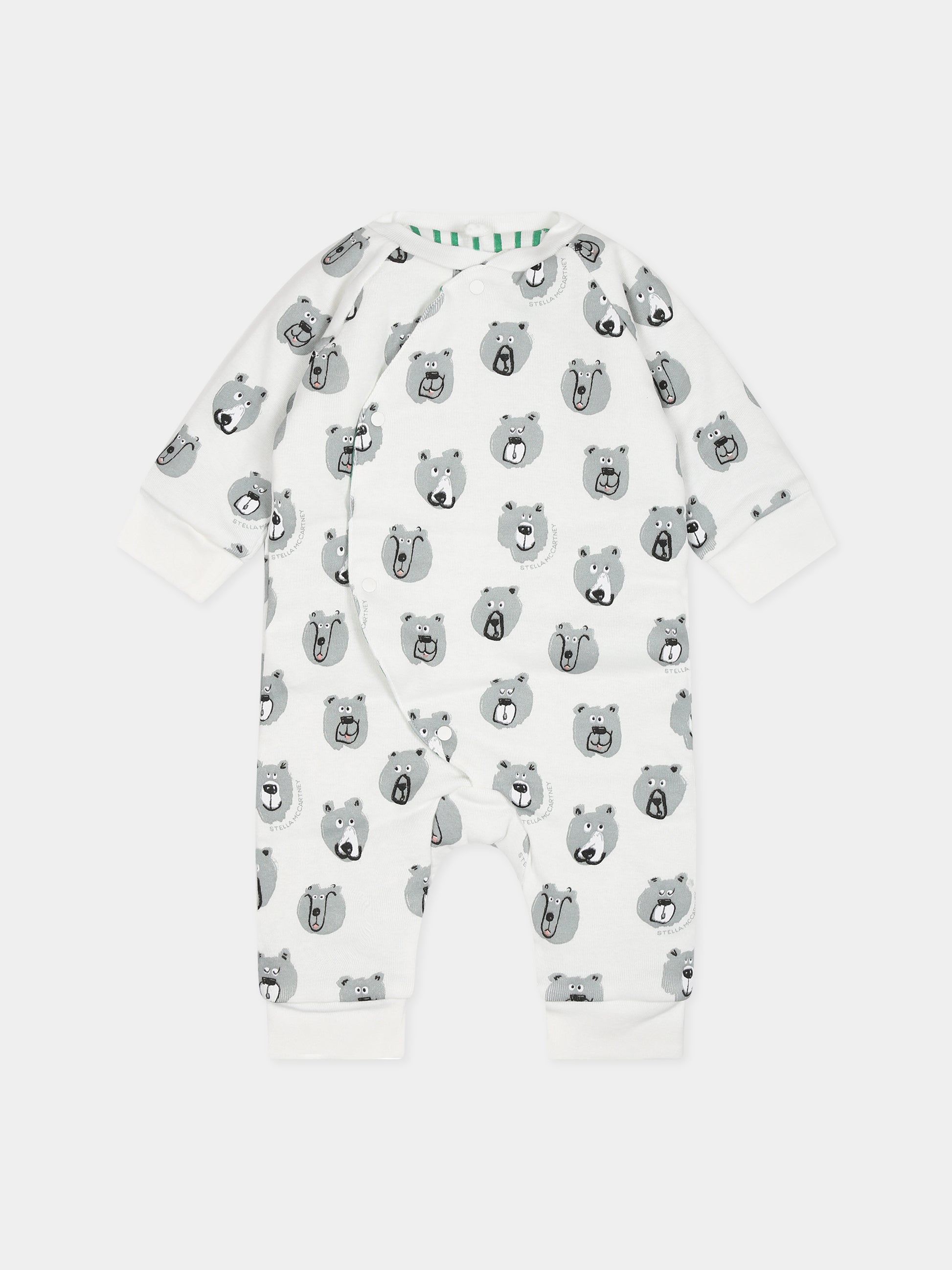 Tutina bianca per neonato con stampa e logo,Stella Mccartney Kids,TTA540 Z1486 101MC