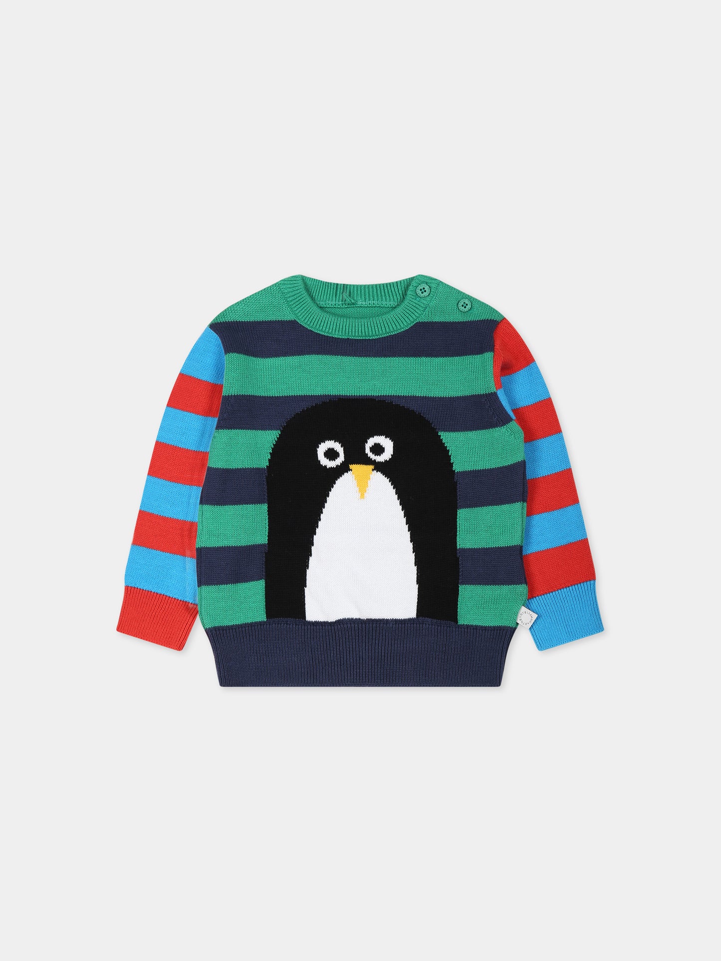 Maglione multicolor per neonato con piguino,Stella Mccartney Kids,TT9530 Z1562 999