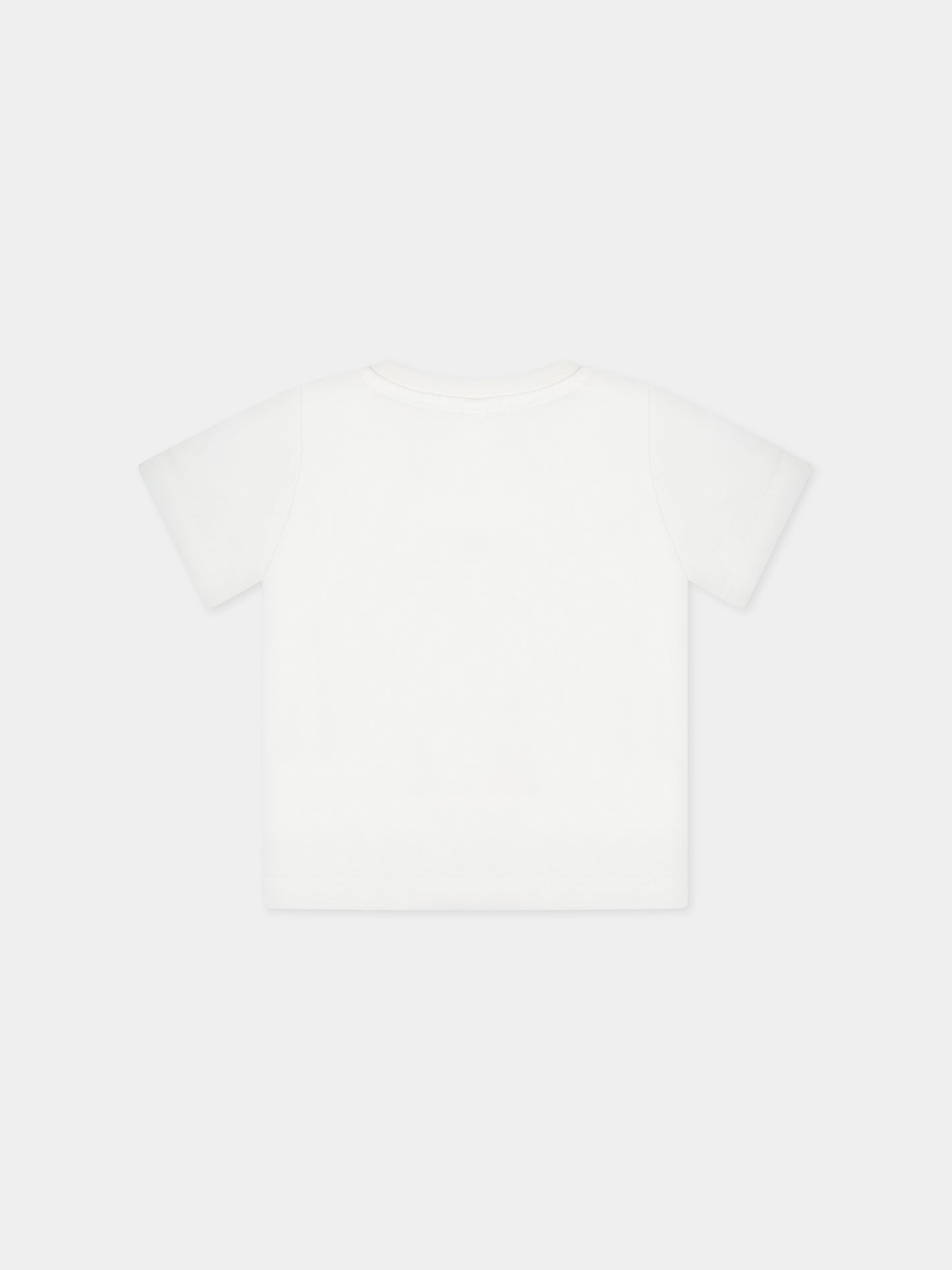 T-shirt bianca per neonato con logo e stampa,Stella Mccartney Kids,TT8661 Z0434 101