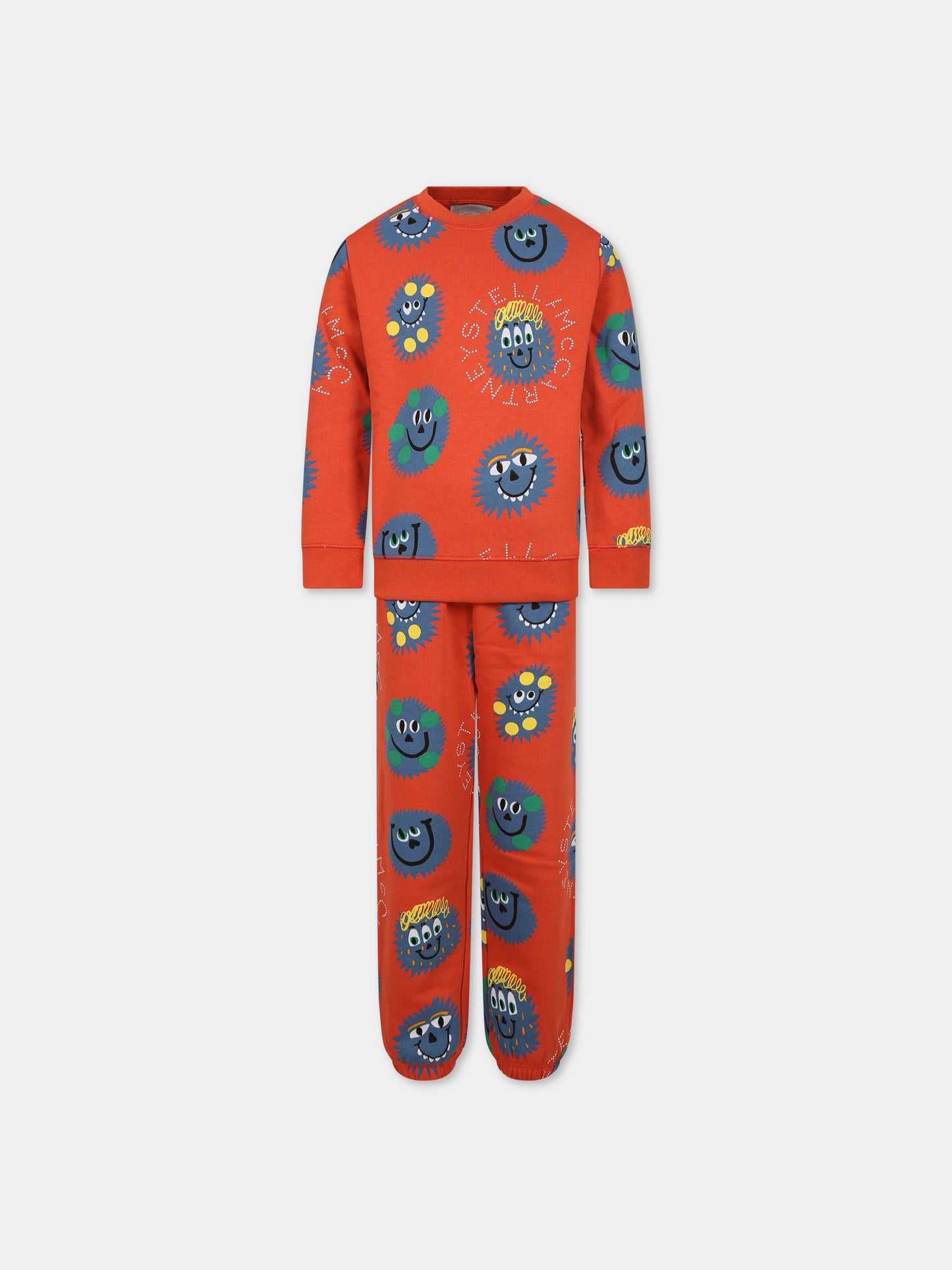 Completo rosso per bambino con stampe,Stella Mccartney Kids,TT3P20 Z1427 423MC