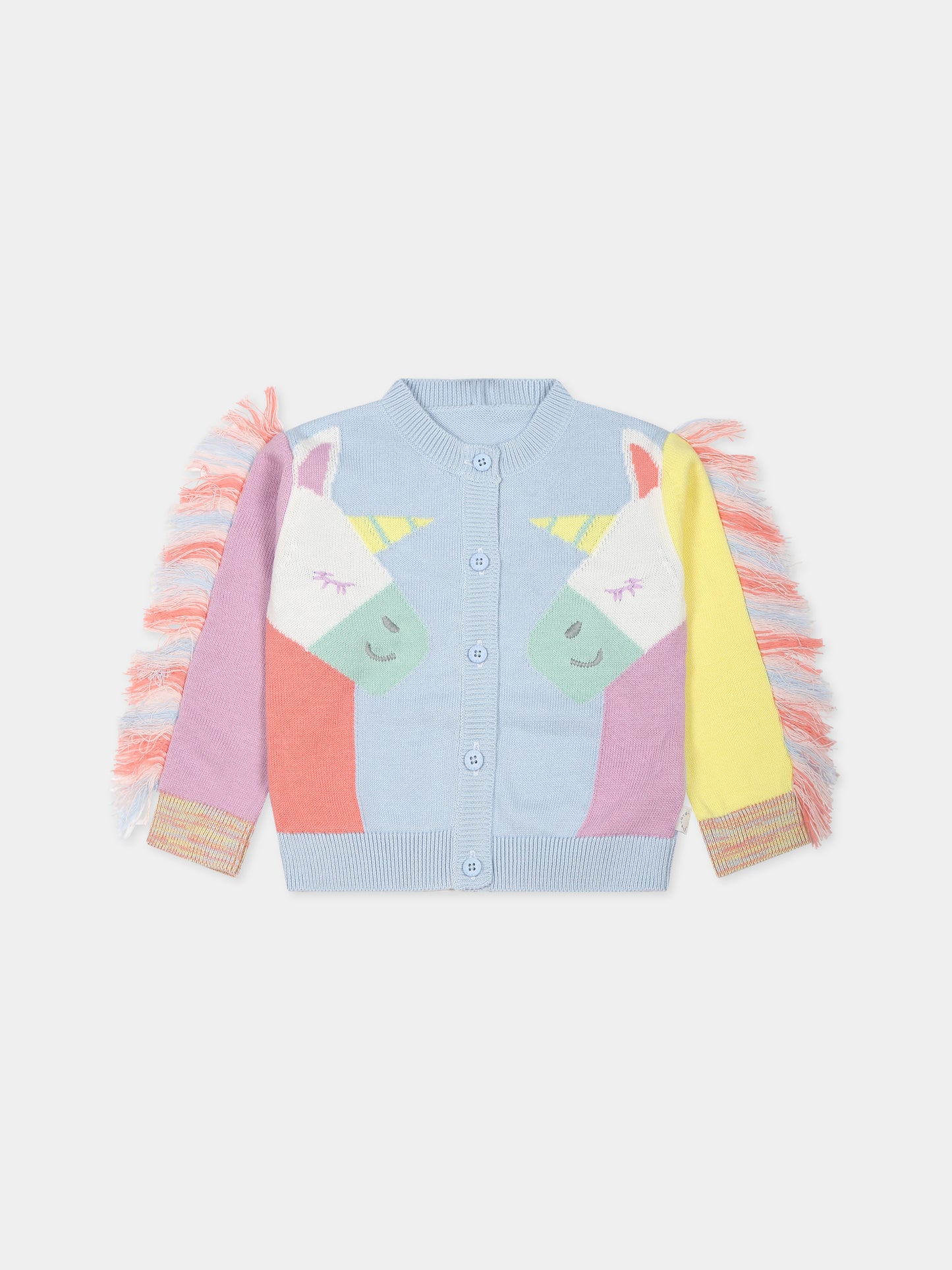 Cardigan multicolor per neonata con unicorni,Stella Mccartney Kids,TT9020 Z1528 602