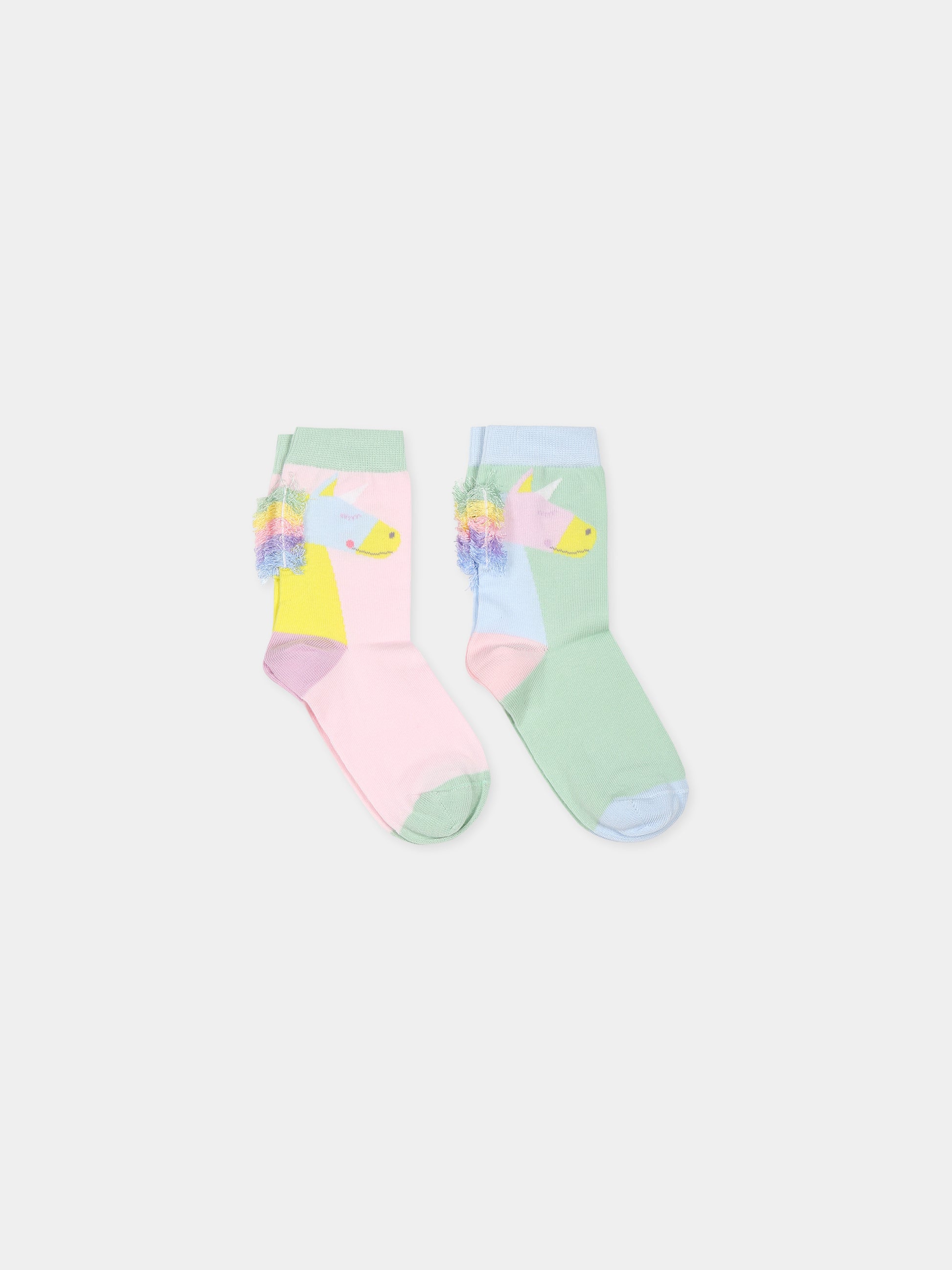 Set multicolor per bambina con unicorni,Stella Mccartney Kids,TT0A60 Z0794 999