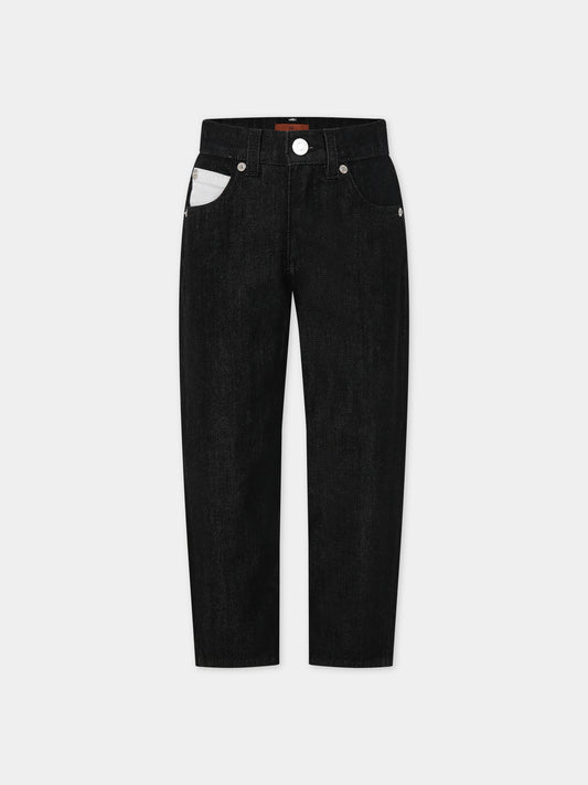 Jeans neri per bambino con logo,Missoni,MT6P90 D0012 930BC