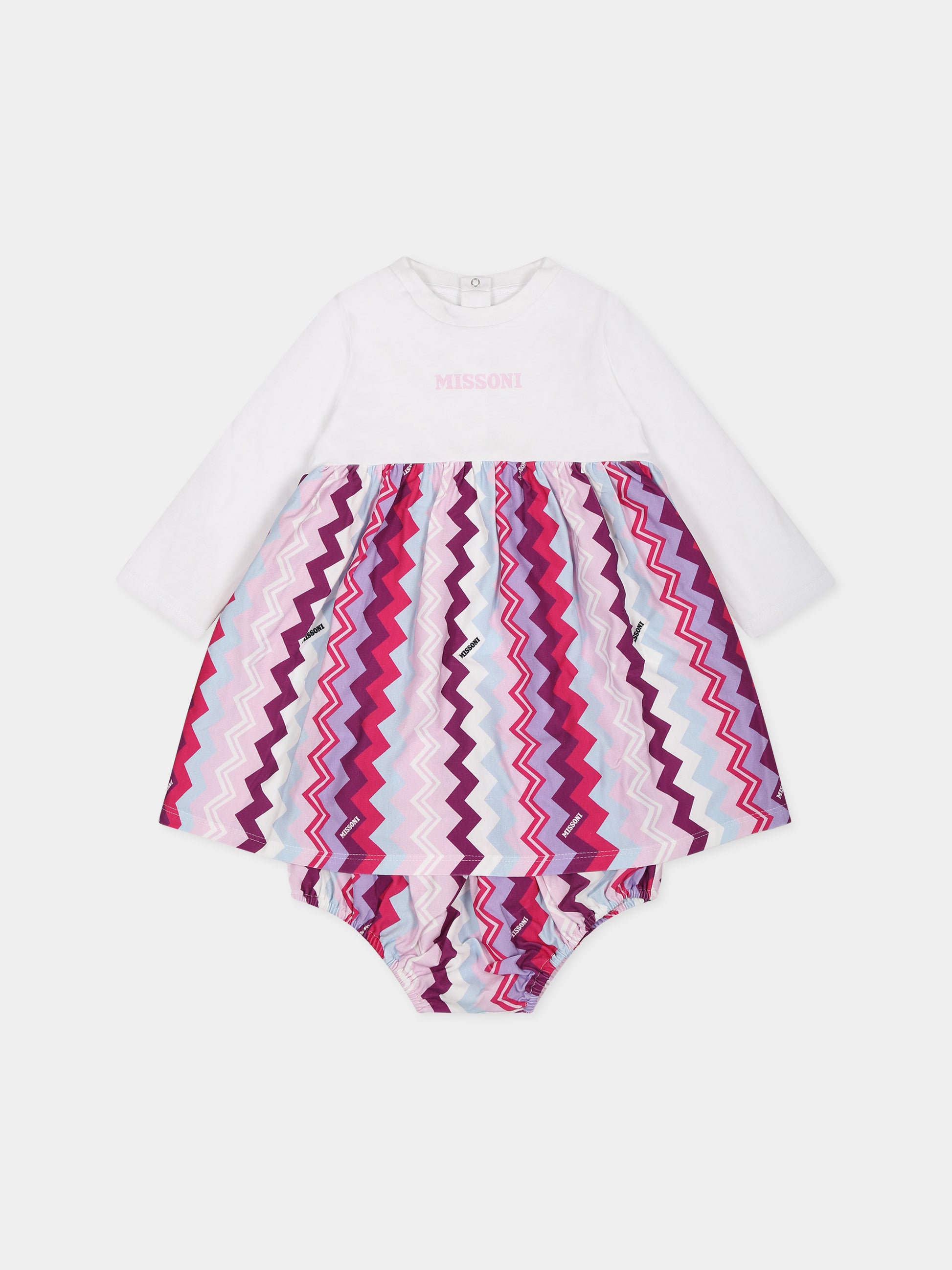 Vestito multicolor per neonata con logo,Missoni,MT1020 J0319 579MC