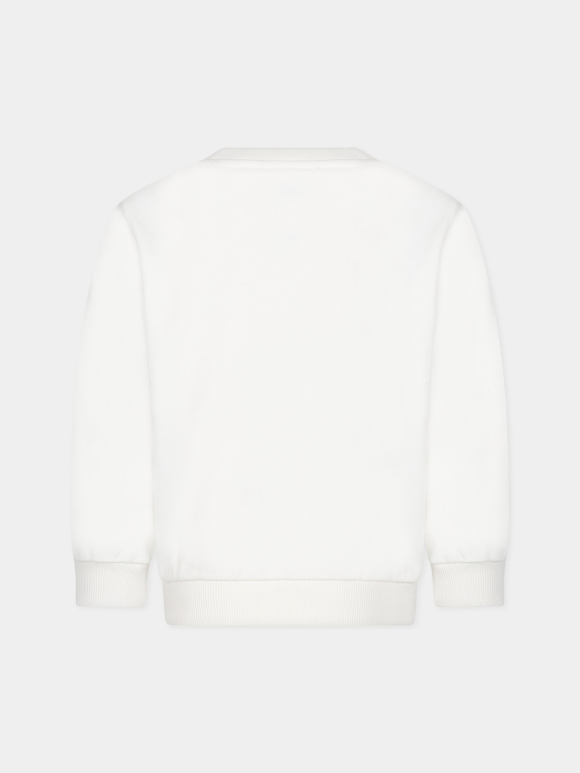 Felpa bianca con iconico logo metalizzato per bambina,Balmain Kids,BT4A60 Z0001 102