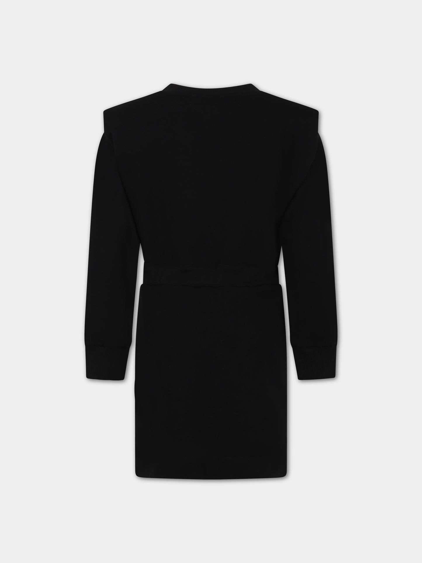 Vestito nero per bambina con logo,Balmain Kids,BT1A80 Z0001 930